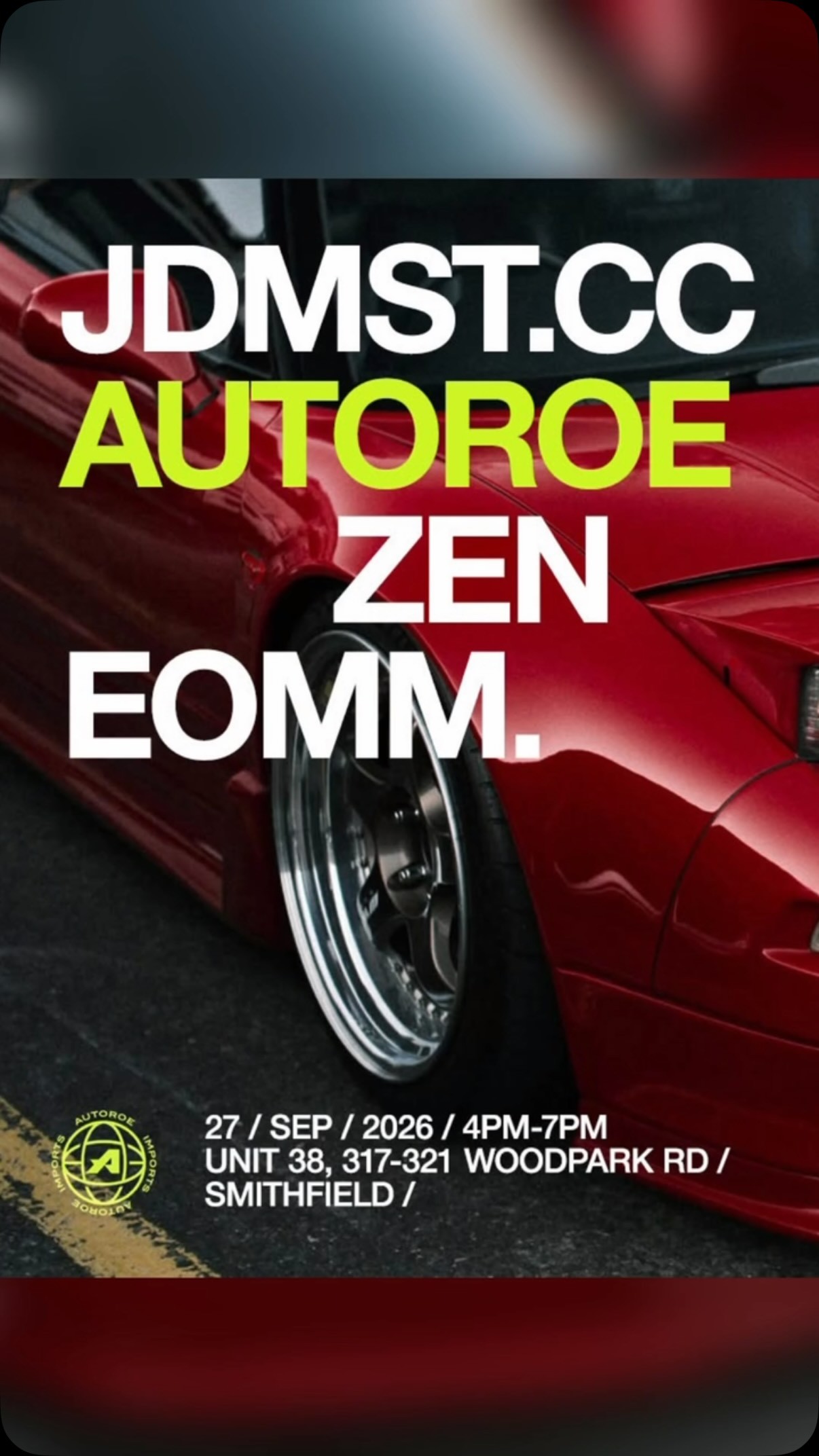 EOMM — JDM car meet in Sydney, NSW on Sunday 27 September 2026
