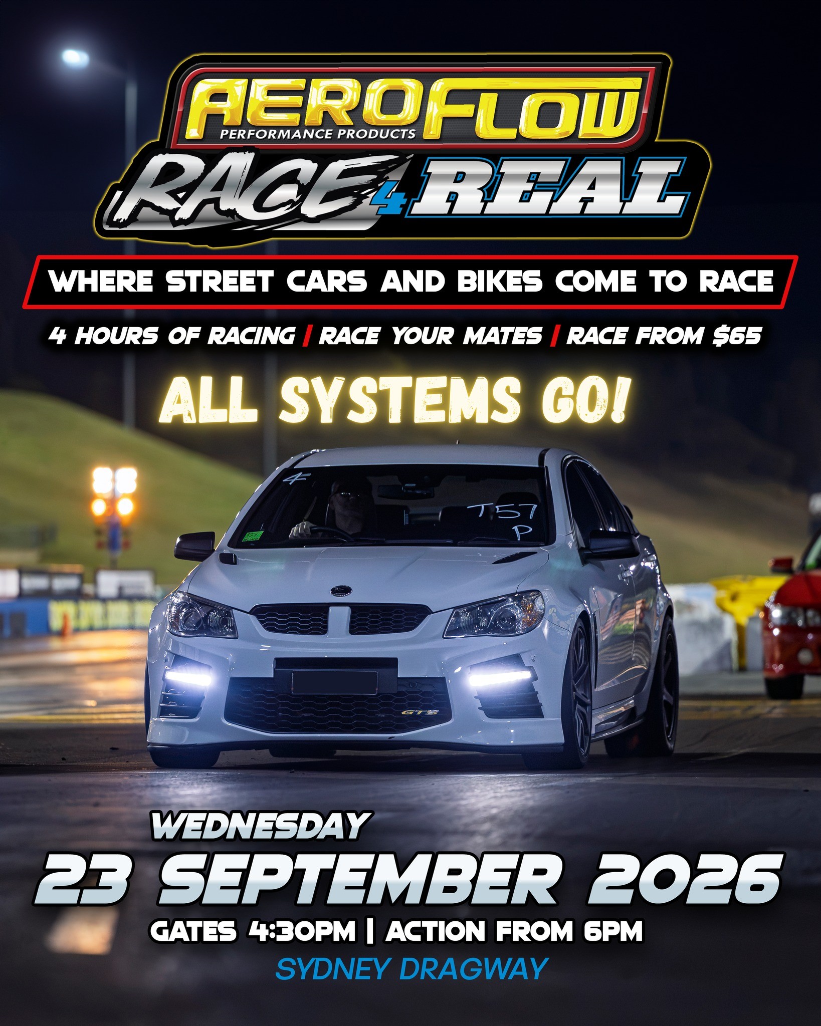 Aeroflow Race 4 Real — Muscle track day in Sydney, NSW on Wednesday 23 September 2026