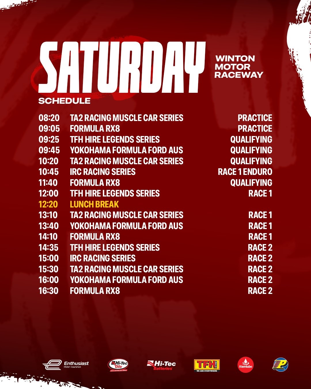 Hi-Tec Oils Super Series Round at Winton — JDM/Muscle spectator event in Melbourne, VIC on Saturday 26 September 2026