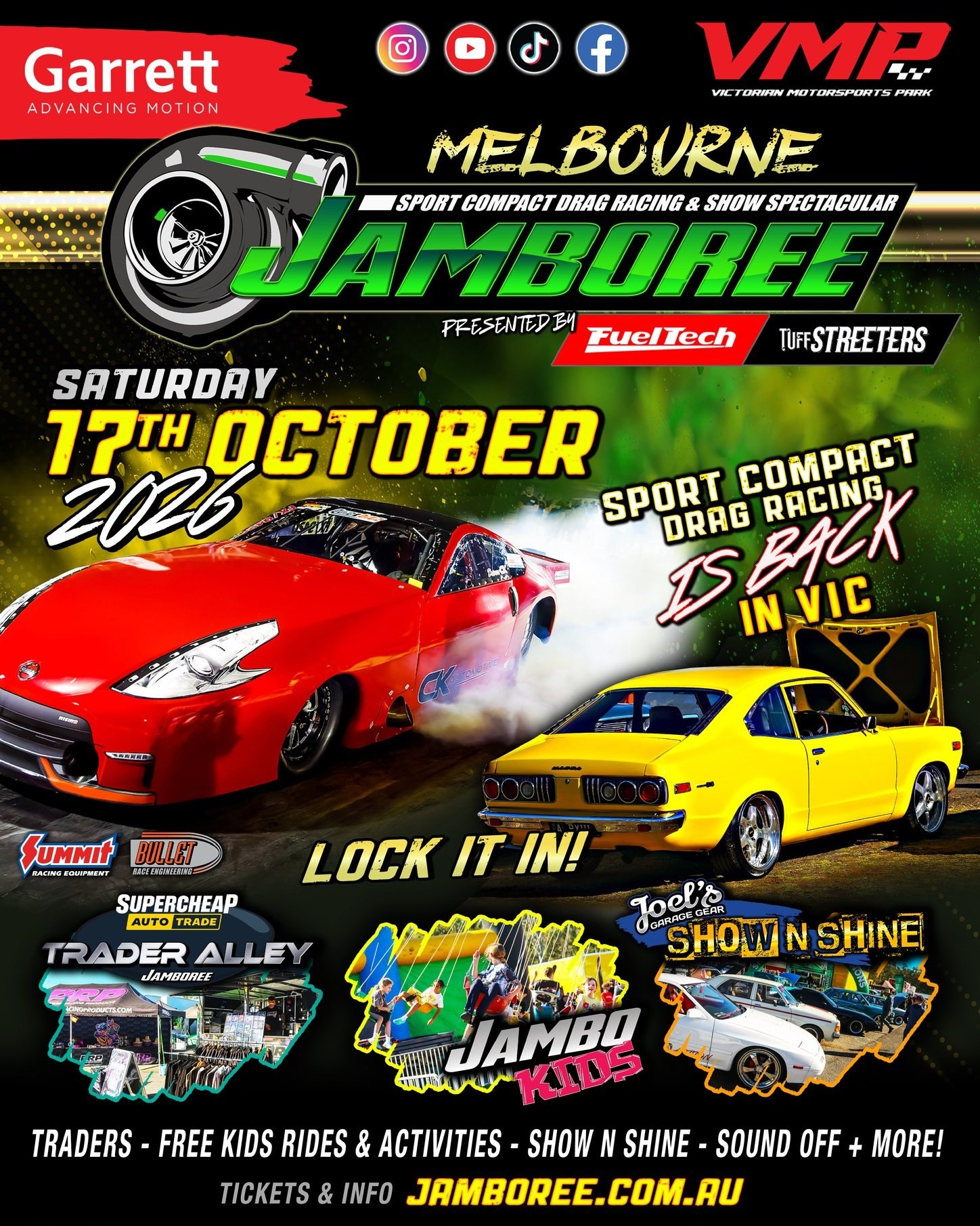 Melbourne Jamboree Sport Compact Drag Racing & Show Spectacular — JDM/Muscle spectator event in Melbourne, VIC on Saturday 17 October 2026