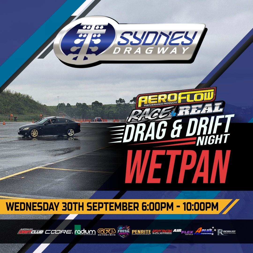 Aeroflow Race 4 Real Drag & Drift Night — JDM/Muscle track day in Sydney, NSW on Wednesday 30 September 2026