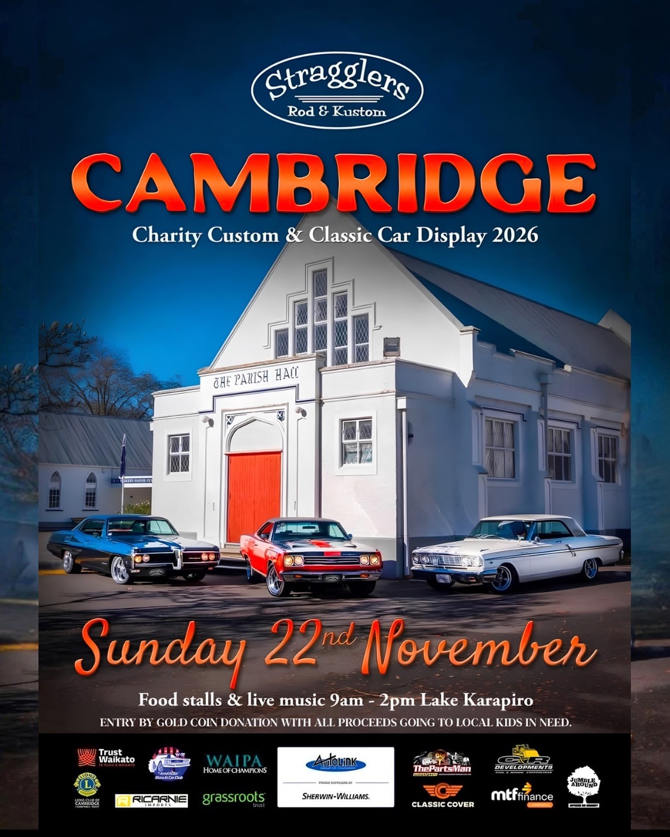 Cambridge Charity Custom & Classic Car Display — Classic/Muscle car meet in International on Sunday 22 November 2026