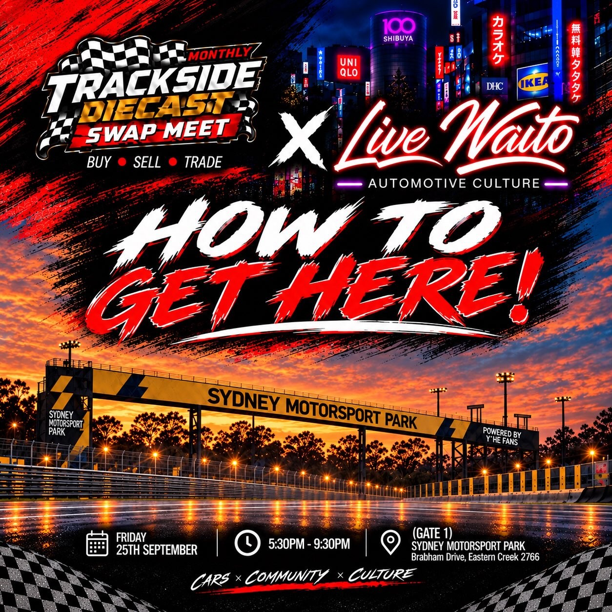 Trackside Diecast Swap Meet X Live Naito Show & Shine — JDM car meet in Sydney, NSW on Friday 25 September 2026
