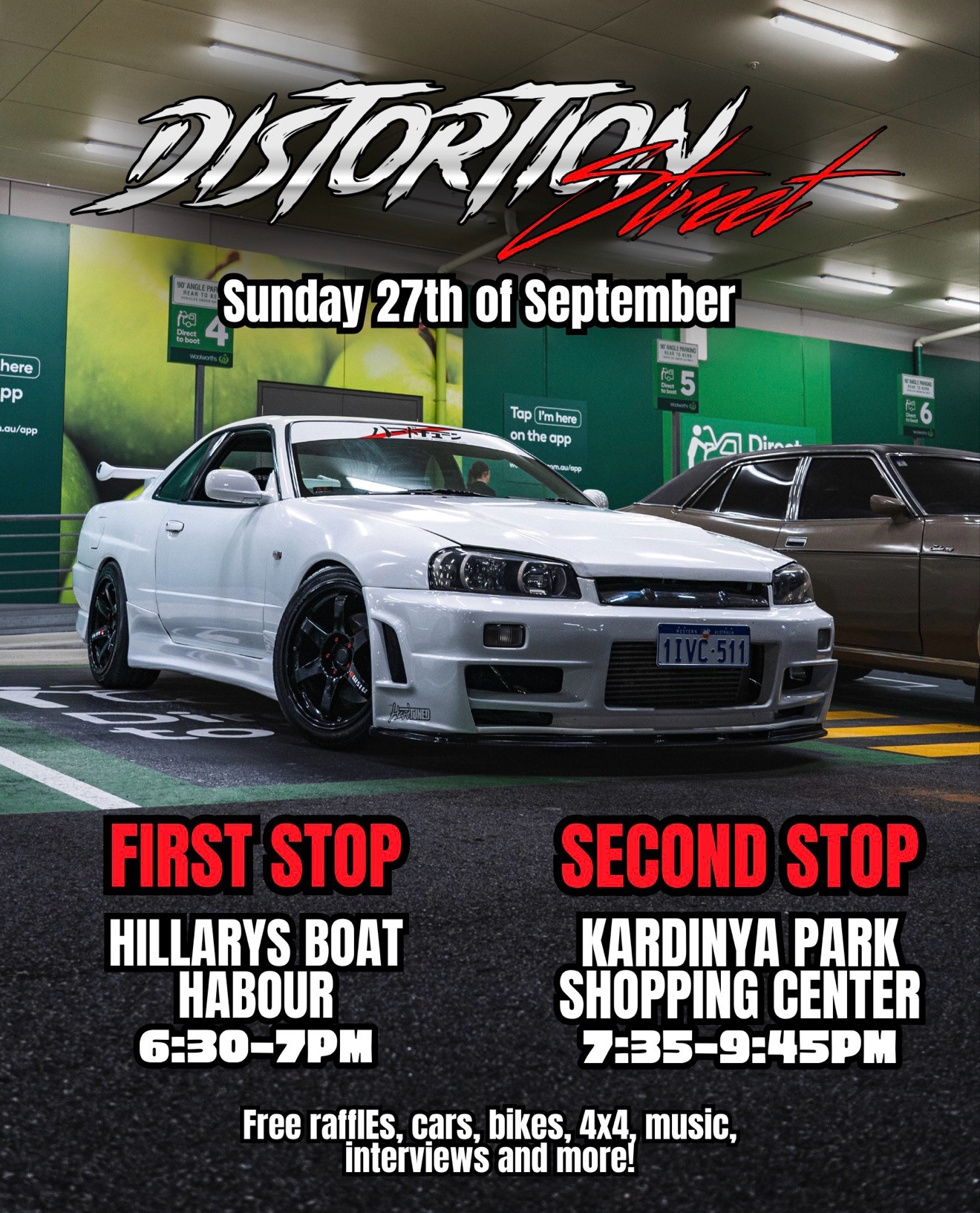 Distortion Street — JDM/4x4 car meet in Perth, WA on Sunday 27 September 2026