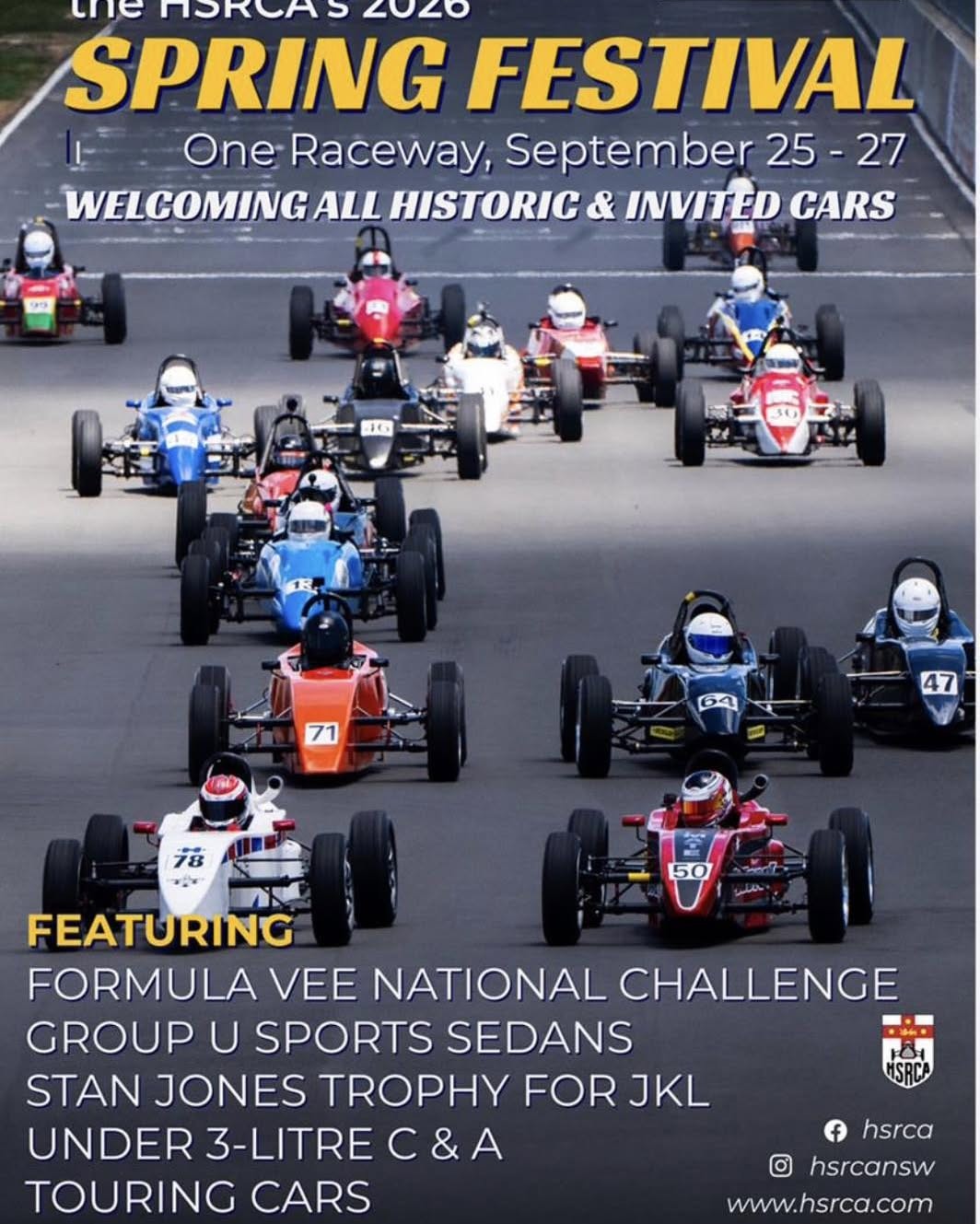 HSRCA 2026 Spring Festival — Classic spectator event in Sydney, NSW on Friday 25 September 2026