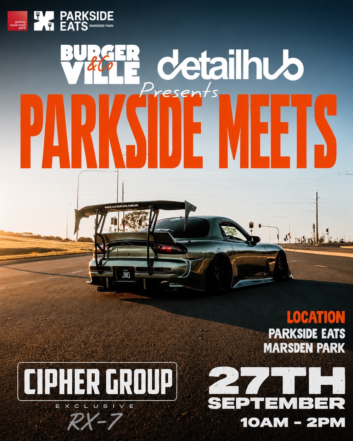 Parkside Meets — Euro/JDM car meet in Sydney, NSW on Sunday 27 September 2026