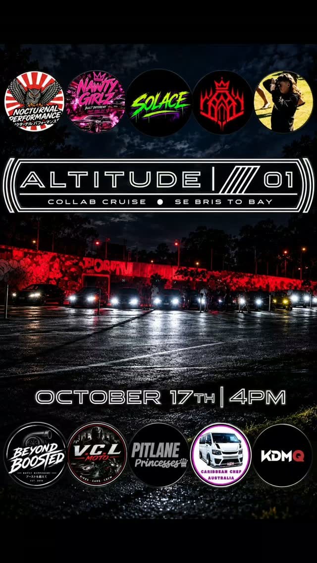Altitude 01 Collab Cruise — JDM car meet in Brisbane, QLD on Saturday 17 October 2026