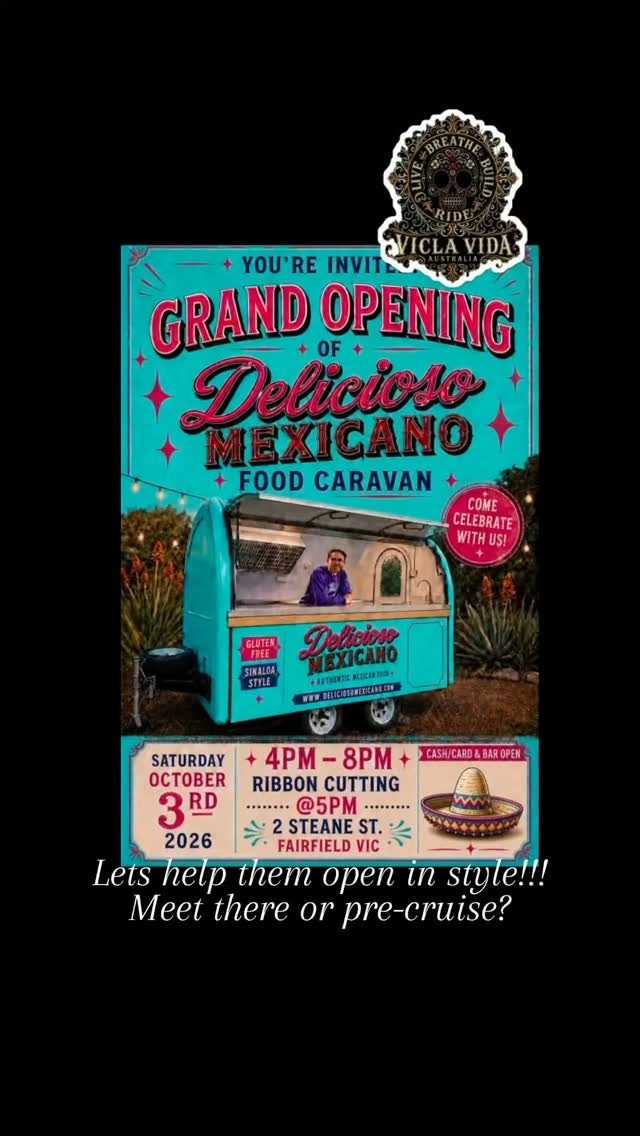 Grand Opening of Delicioso Mexicano Food Caravan — Classic car meet in Melbourne, VIC on Saturday 3 October 2026