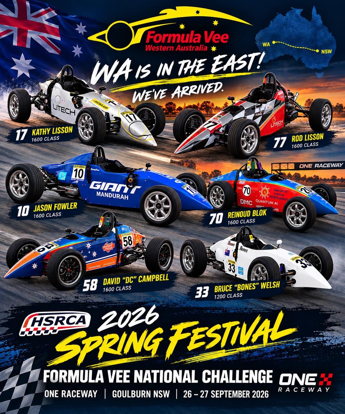 HSRCA 2026 Spring Festival — Classic spectator event in Sydney, NSW on Saturday 26 September 2026
