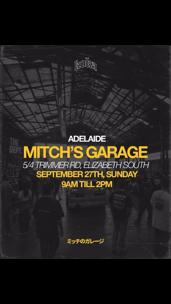Mitch's Garage x Koka Dept Cars & Coffee — JDM car meet in Melbourne, VIC on Sunday 27 September 2026