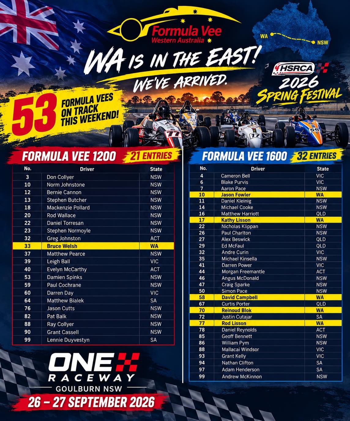HSRCA Spring Festival — Classic spectator event in Sydney, NSW on Saturday 26 September 2026