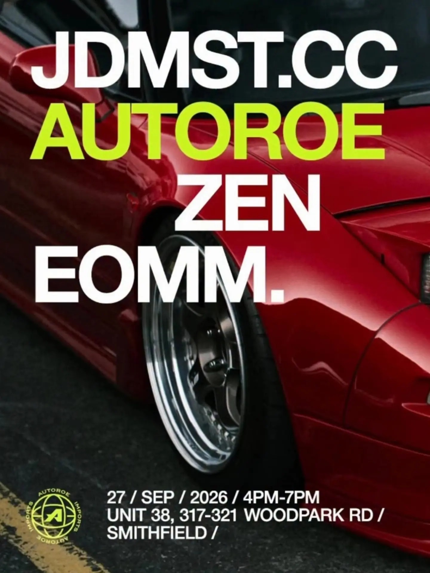 EOMM — JDM/Stance car meet in Sydney, NSW on Sunday 27 September 2026