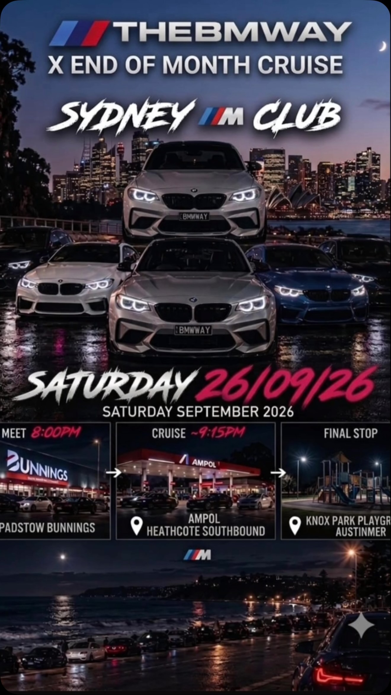 THEBMWAY X END OF MONTH CRUISE — Euro car meet in Sydney, NSW on Saturday 26 September 2026