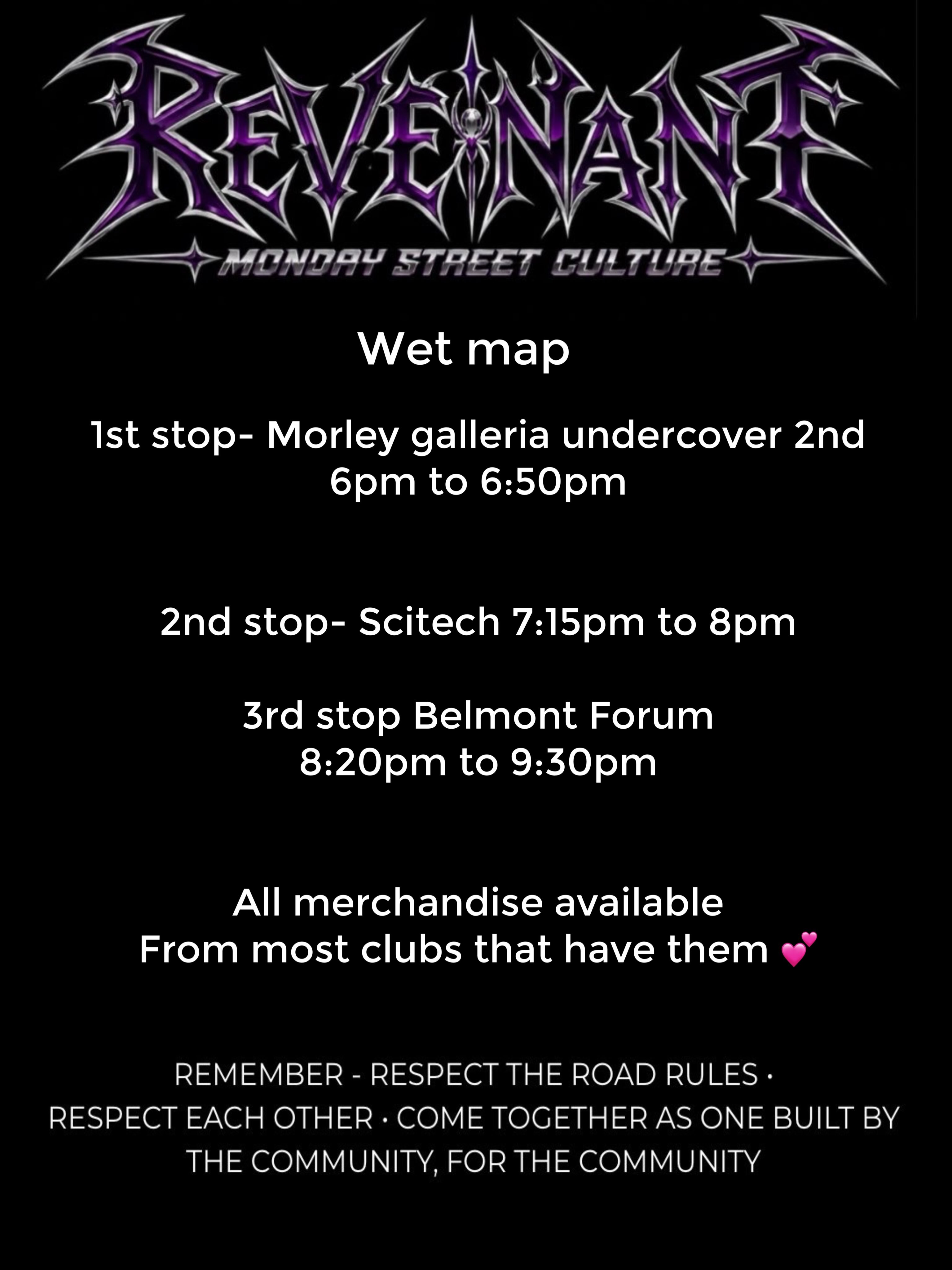 Revenant Monday Street Culture — car meet in Perth, WA on Monday 28 September 2026