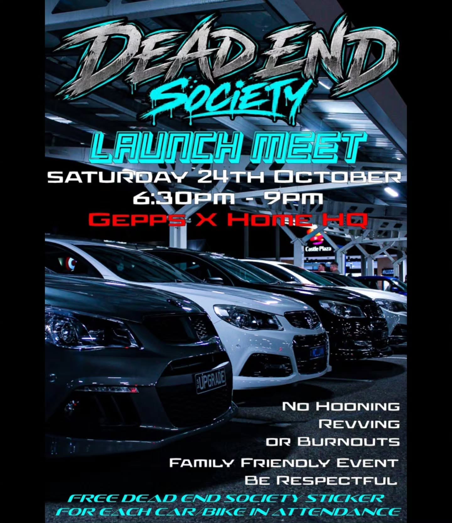 Dead End Society Launch Meet — Muscle car meet in Adelaide, SA on Saturday 24 October 2026