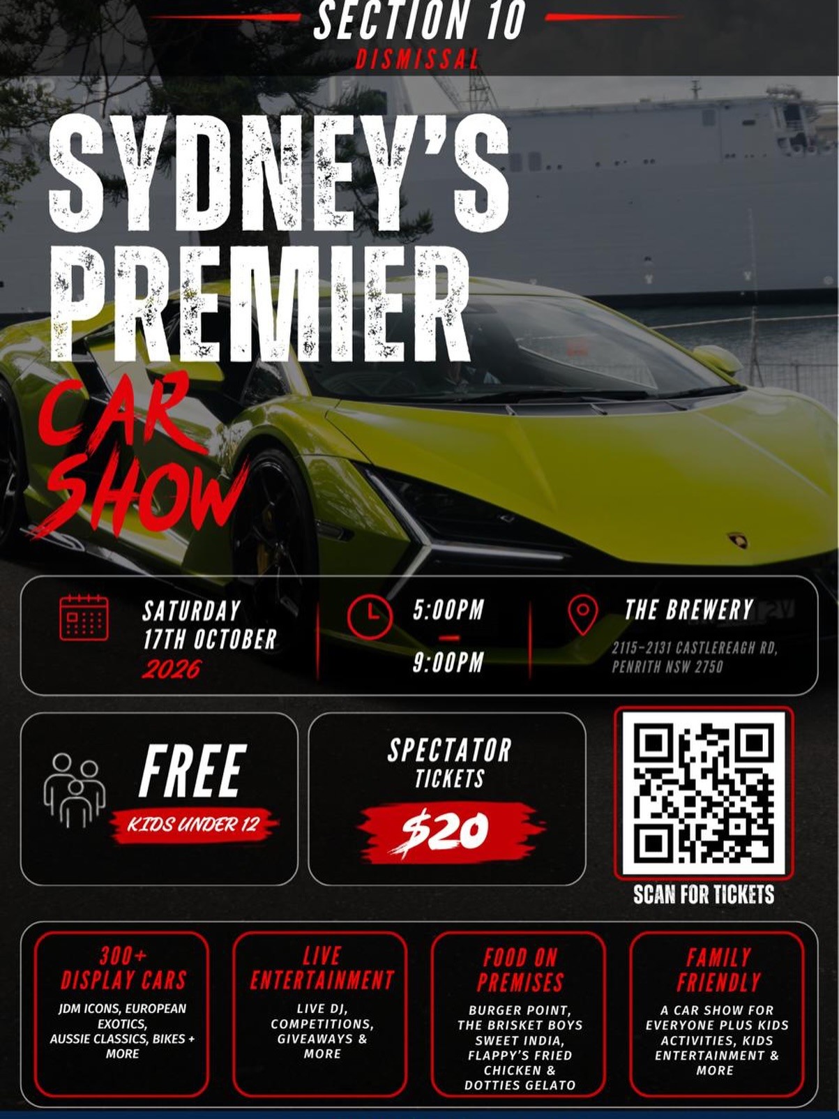 Section 10 Dismissal — Classic/Euro car meet in Sydney, NSW on Saturday 17 October 2026