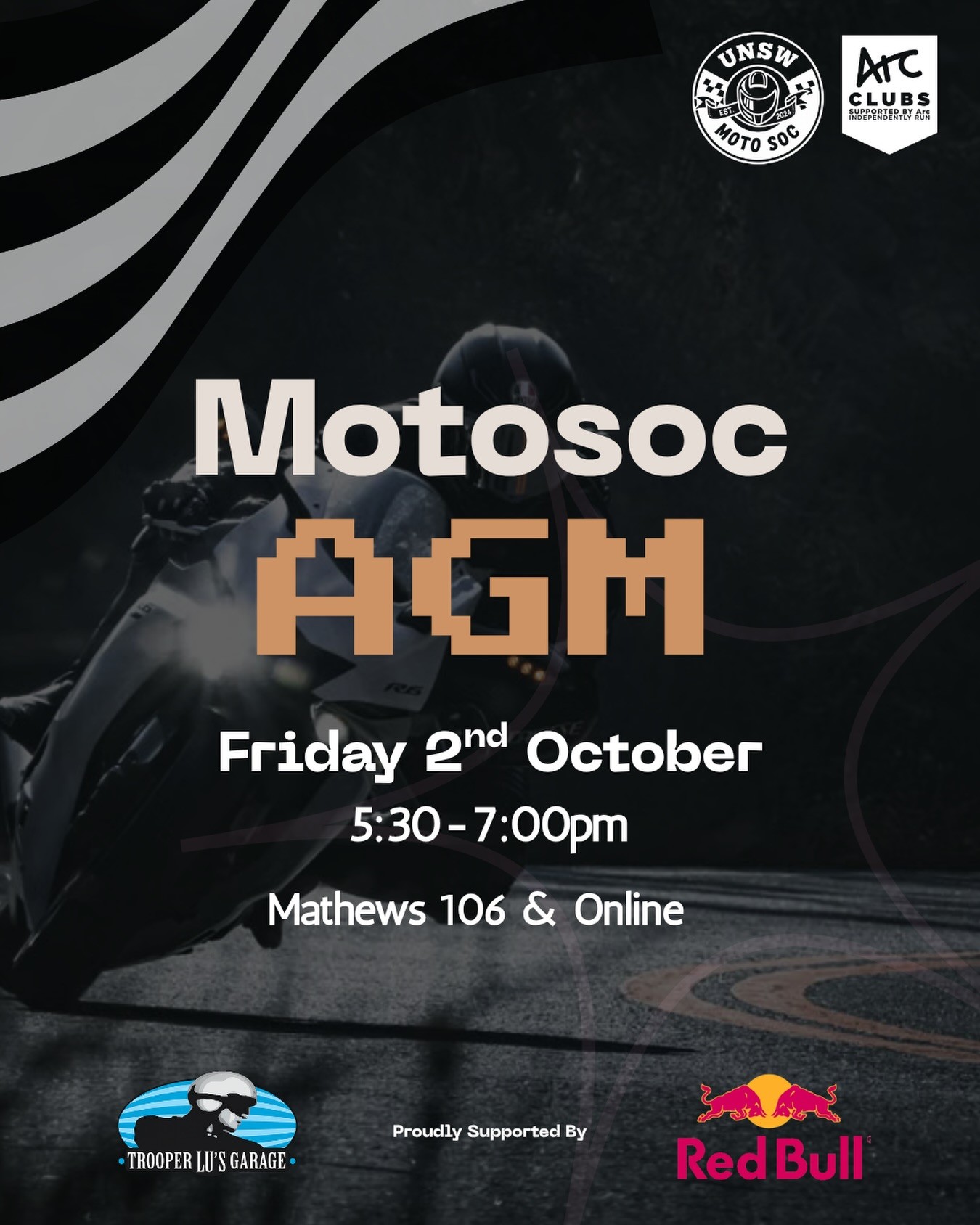 UNSW Moto Soc AGM — car meet in Sydney, NSW on Friday 2 October 2026