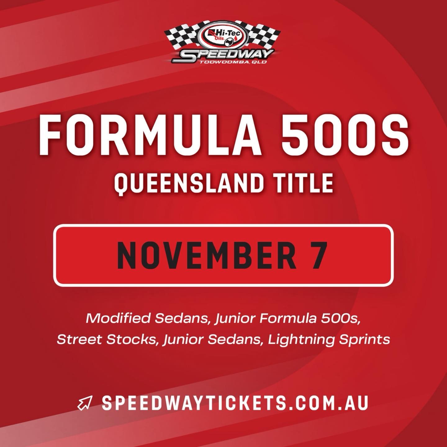 Formula 500s Queensland Title — Muscle spectator event in Toowoomba, QLD on Saturday 7 November 2026