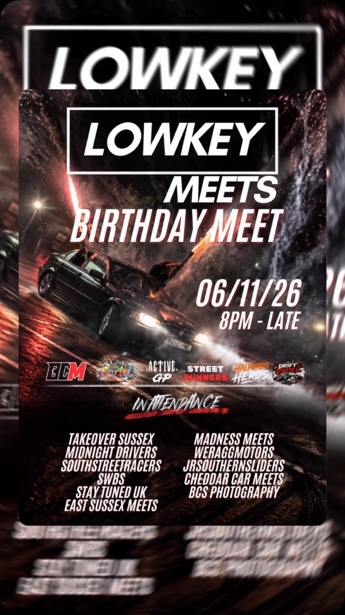 Lowkey Meets Birthday Meet — JDM/Stance car meet in International on Friday 6 November 2026