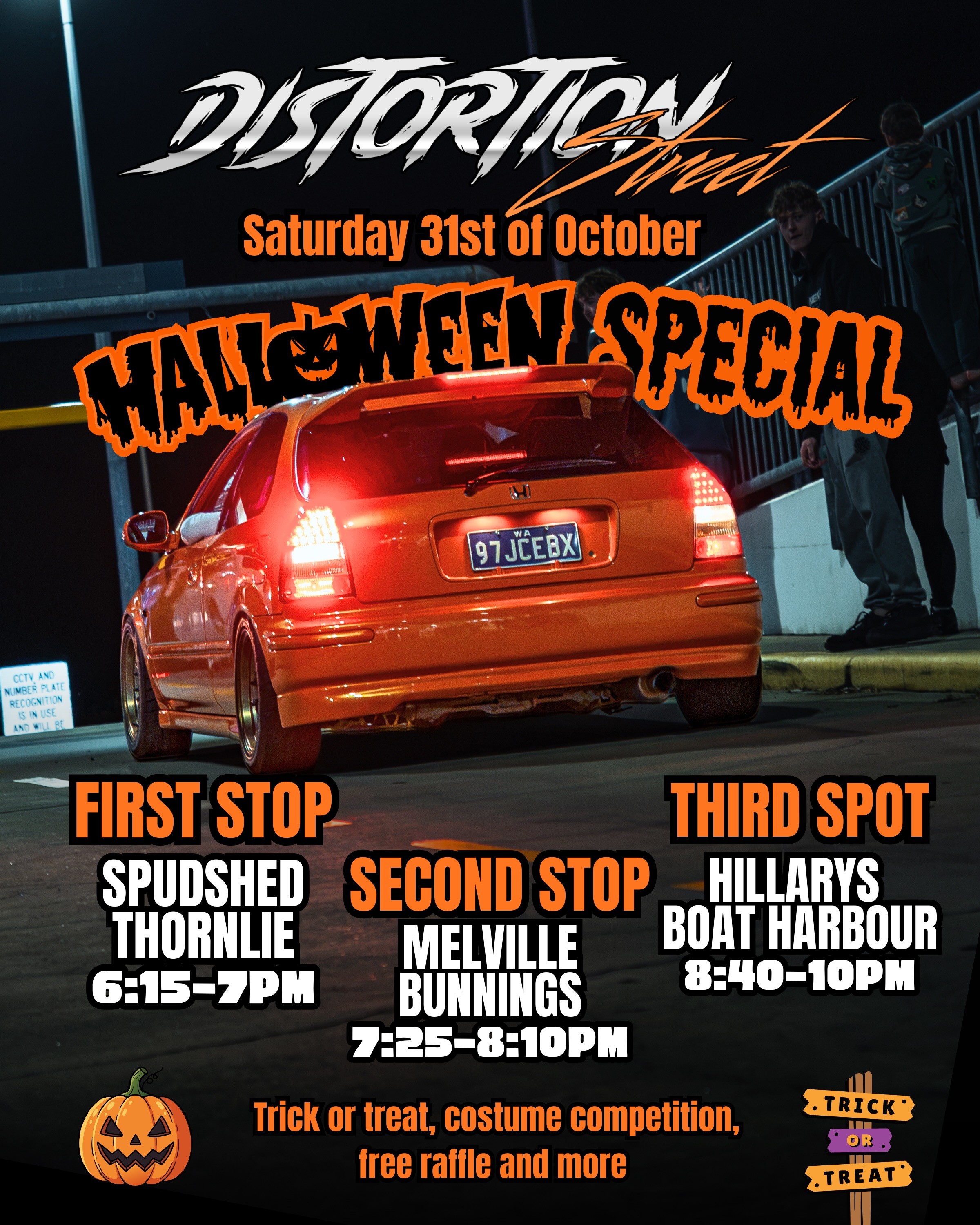 Distortion Halloween Special — JDM car meet in Perth, WA on Saturday 31 October 2026