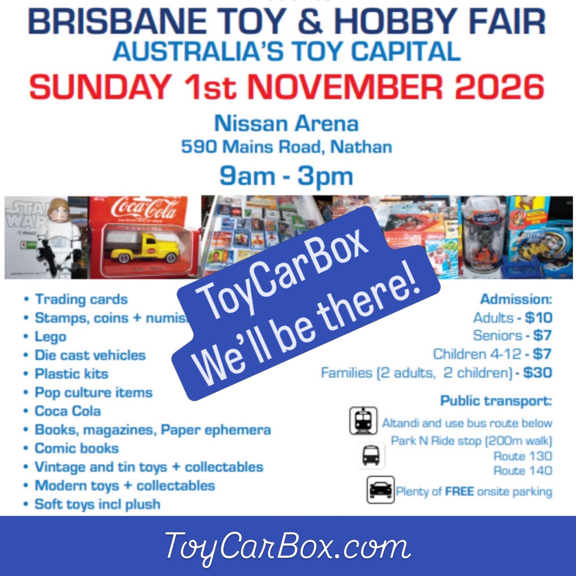 Brisbane Toy & Hobby Fair — car meet in Brisbane, QLD on Sunday 1 November 2026