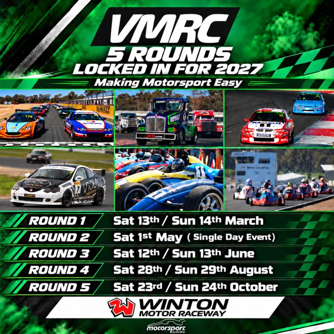VMRC 2027 Round 1 — Muscle track day in Melbourne, VIC on Saturday 13 March 2027