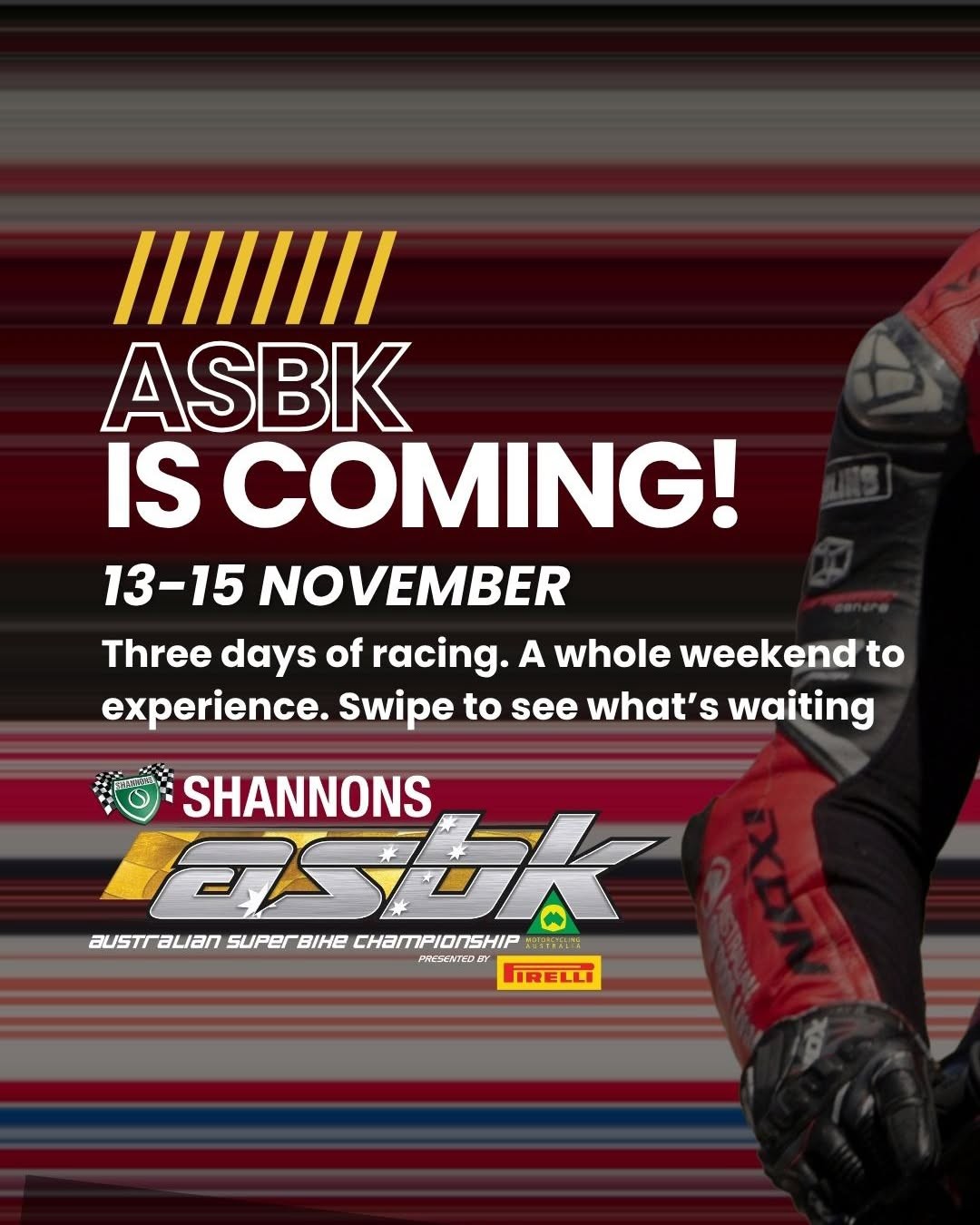 Shannons Australian Superbike Championship — spectator event in Adelaide, SA on Friday 13 November 2026
