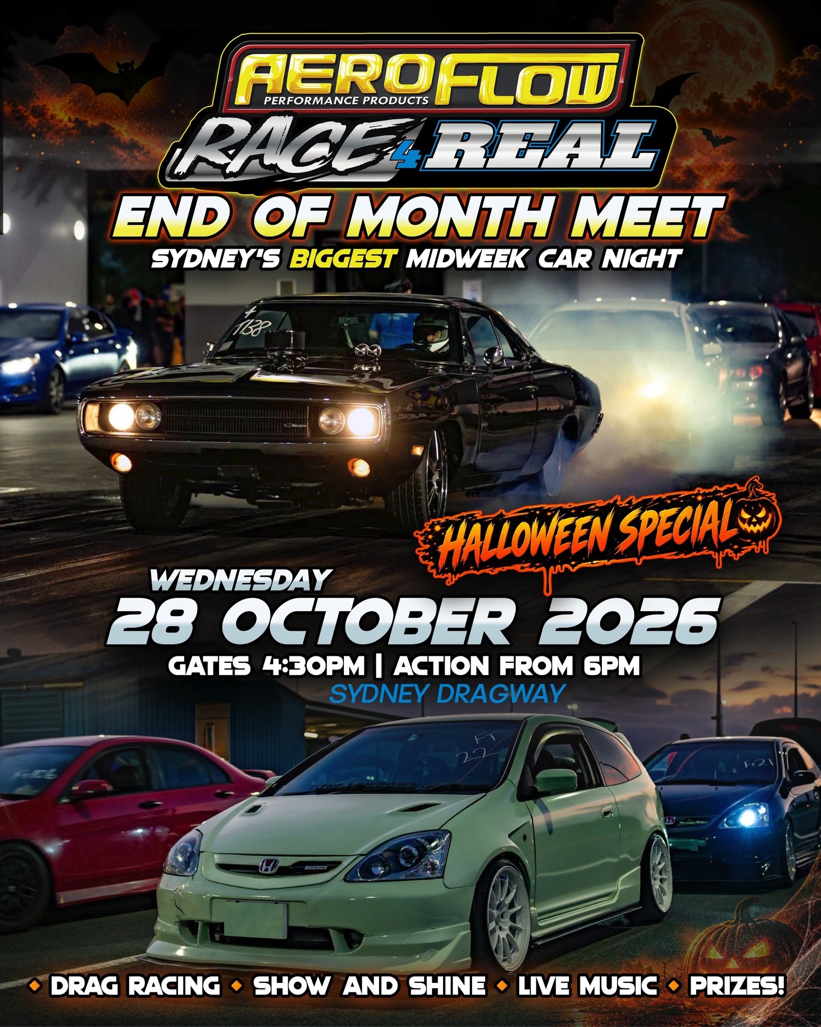 AeroFlow Race 4 Real End of Month Meet — Muscle/JDM track day in Sydney, NSW on Wednesday 28 October 2026