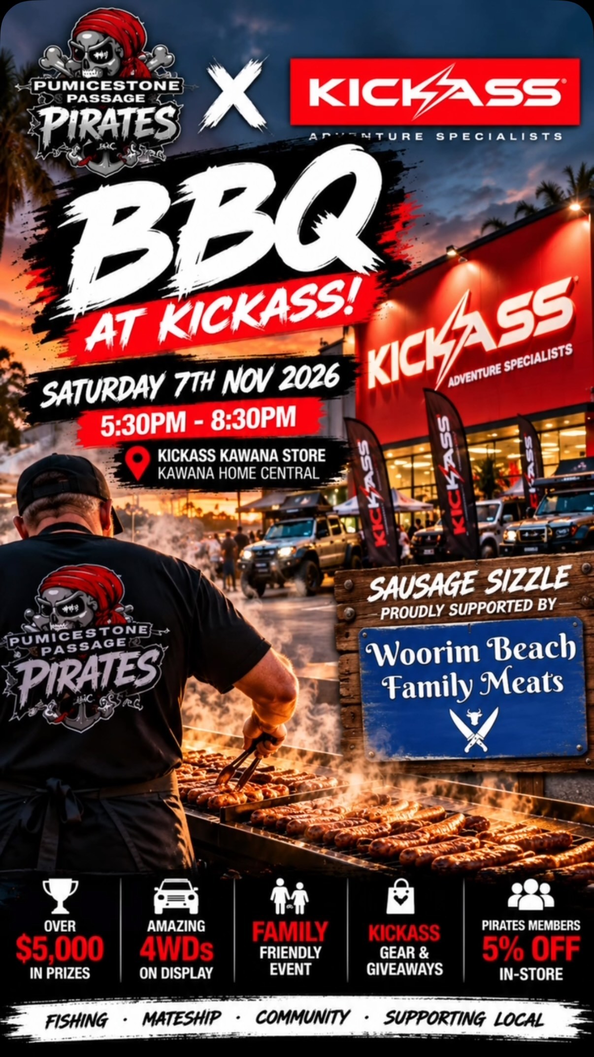 BBQ at KICKASS — 4x4 car meet in Sunshine Coast, QLD on Saturday 7 November 2026