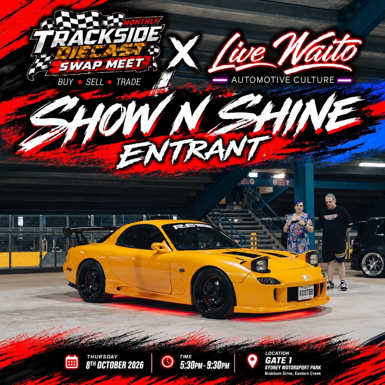 Trackside Diecast x Live Naito Round #3 — JDM car meet in Sydney, NSW on Thursday 8 October 2026
