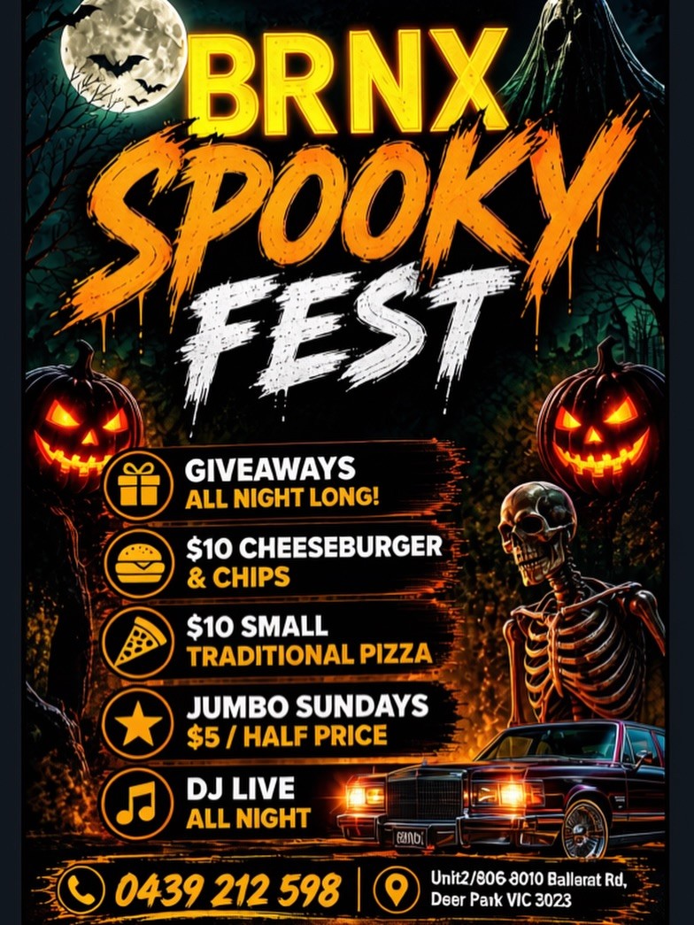 BRNX Spooky Fest — Classic car meet in Melbourne, VIC on Saturday 31 October 2026
