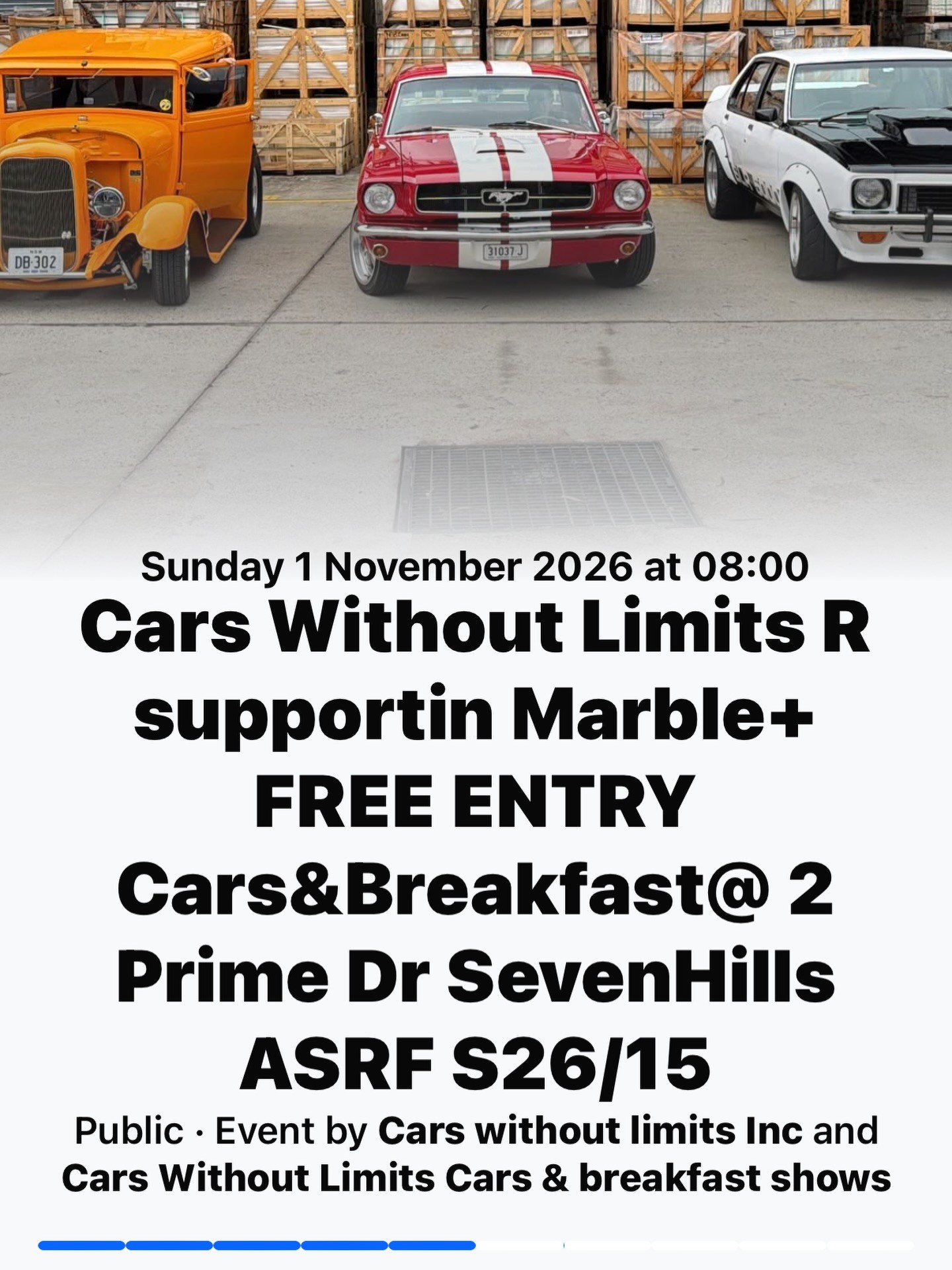 Cars & Breakfast — Muscle/Classic car meet in Sydney, NSW on Sunday 1 November 2026