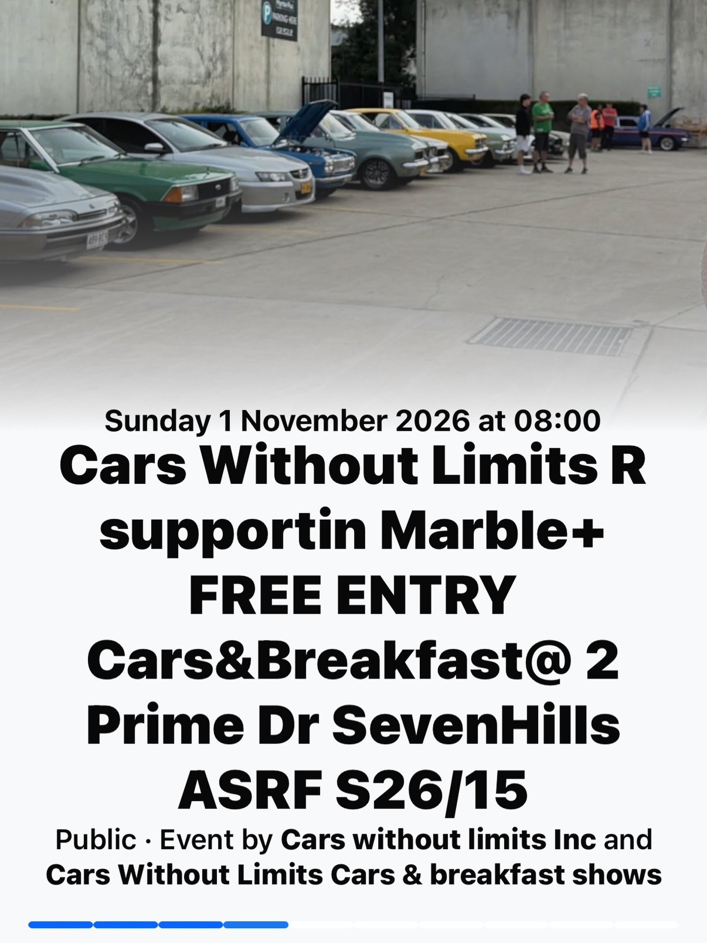 Cars Without Limits R supportin Marble+ — Muscle/Classic car meet in Sydney, NSW on Sunday 1 November 2026