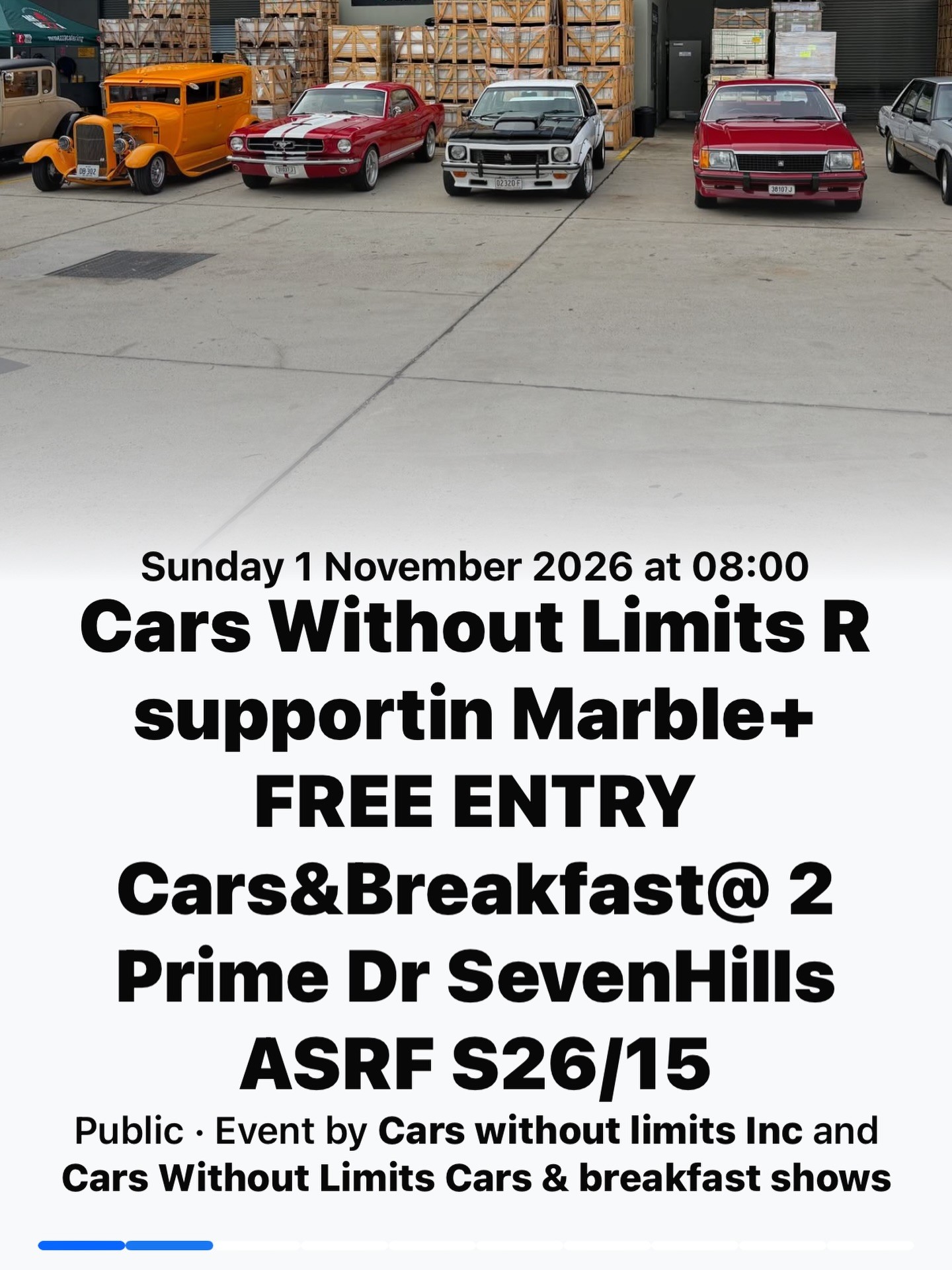 Cars & Breakfast — Muscle/Classic car meet in Sydney, NSW on Sunday 1 November 2026