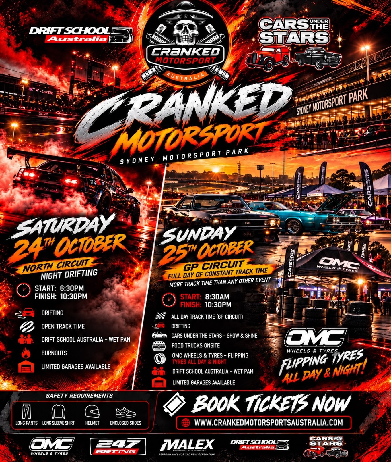 Cranked Motorsport @ Sydney Motorsport Park — JDM track day in Sydney, NSW on Saturday 24 October 2026