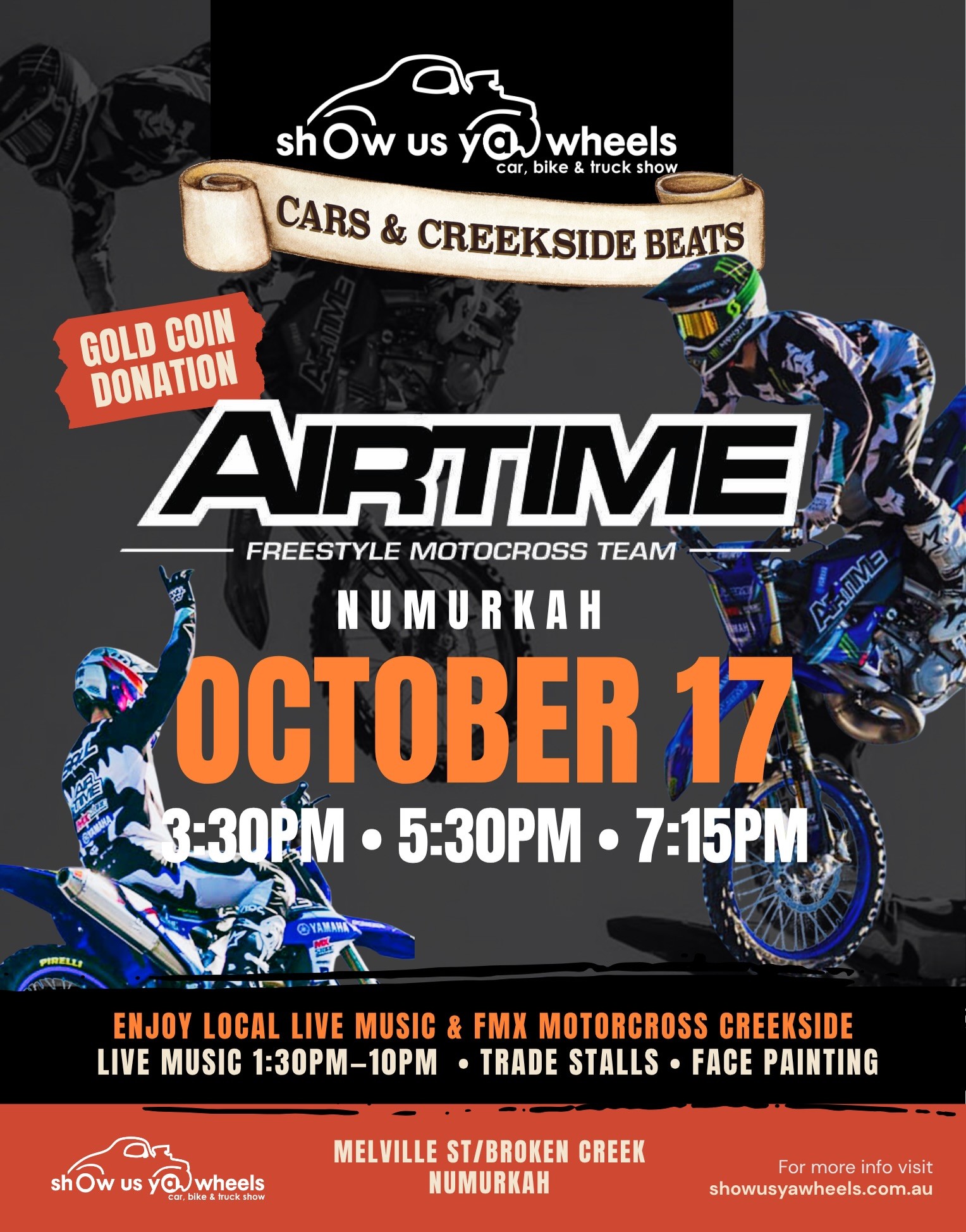 Cars & Creekside Beats — spectator event in Melbourne, VIC on Saturday 17 October 2026