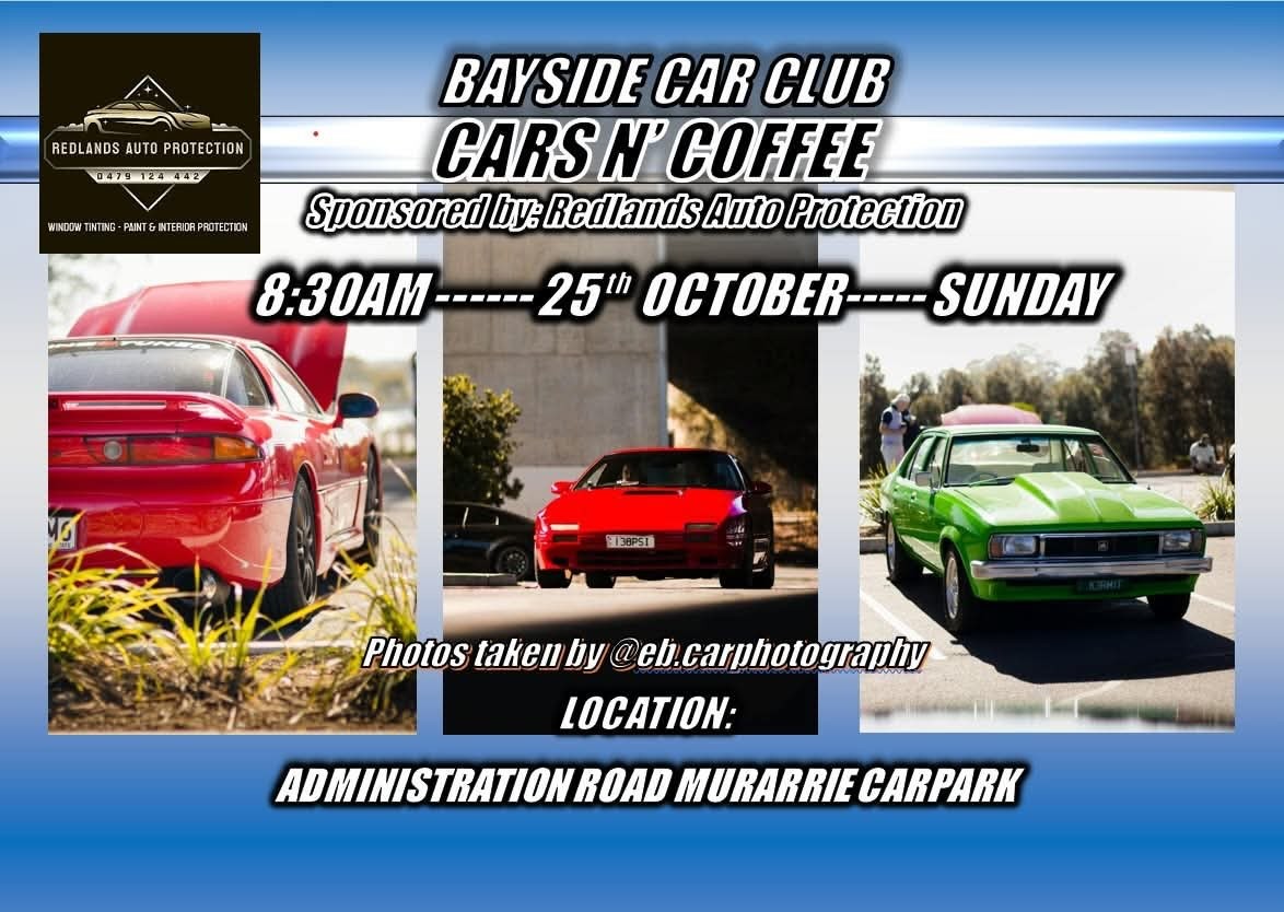 Bayside Car Club Cars N' Coffee — JDM car meet in Brisbane, QLD on Sunday 25 October 2026