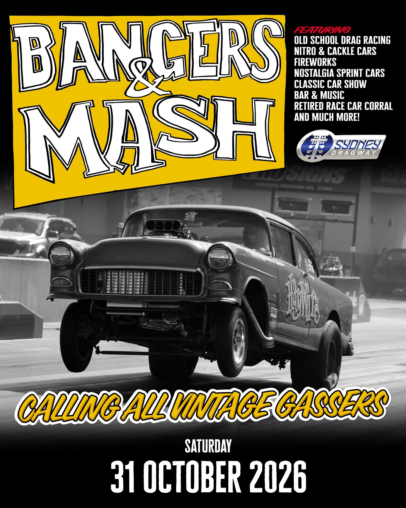 Bangers & Mash — Muscle/Classic spectator event in Sydney, NSW on Saturday 31 October 2026