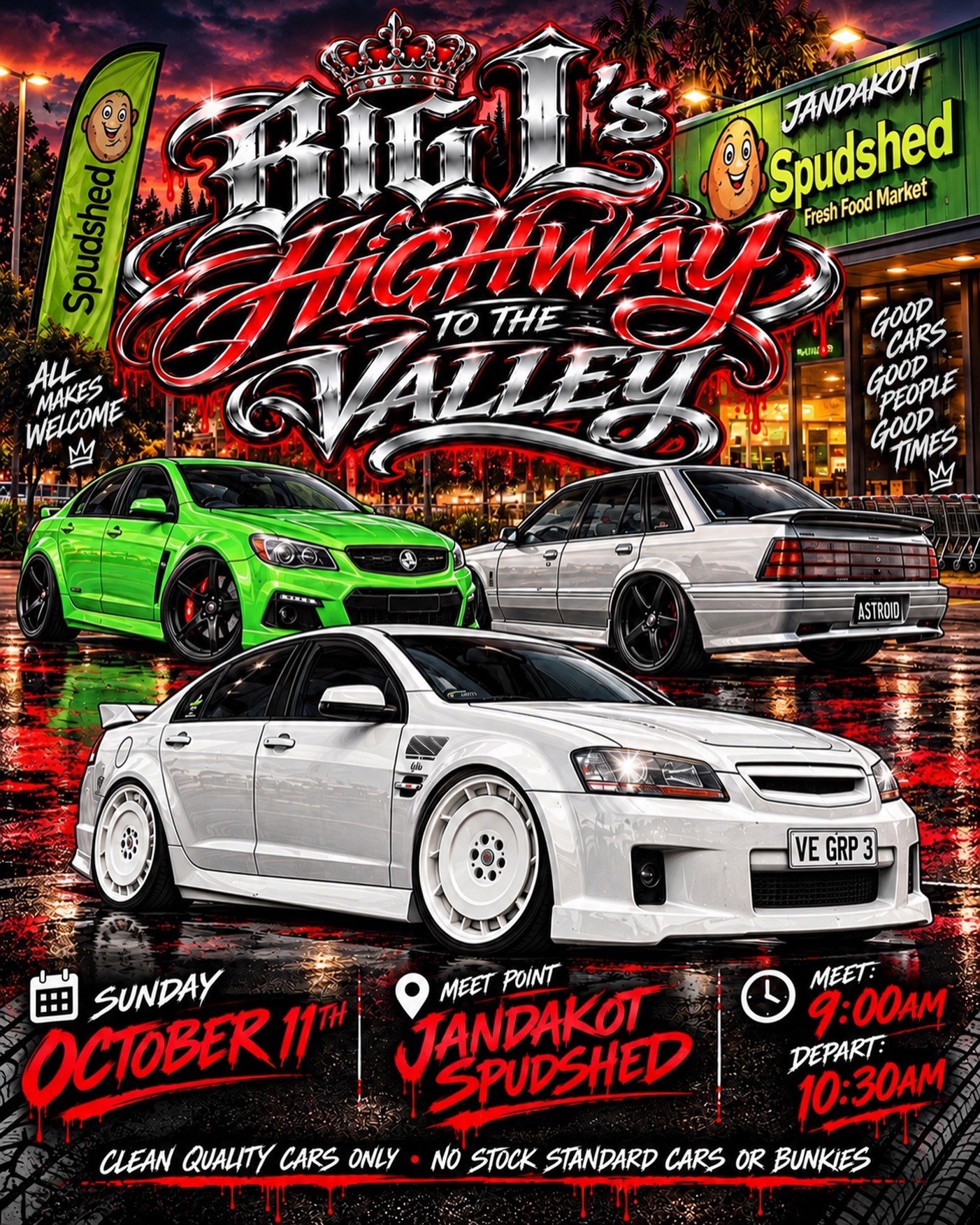 Big L's Highway to the Valley — Muscle car meet in Perth, WA on Sunday 11 October 2026