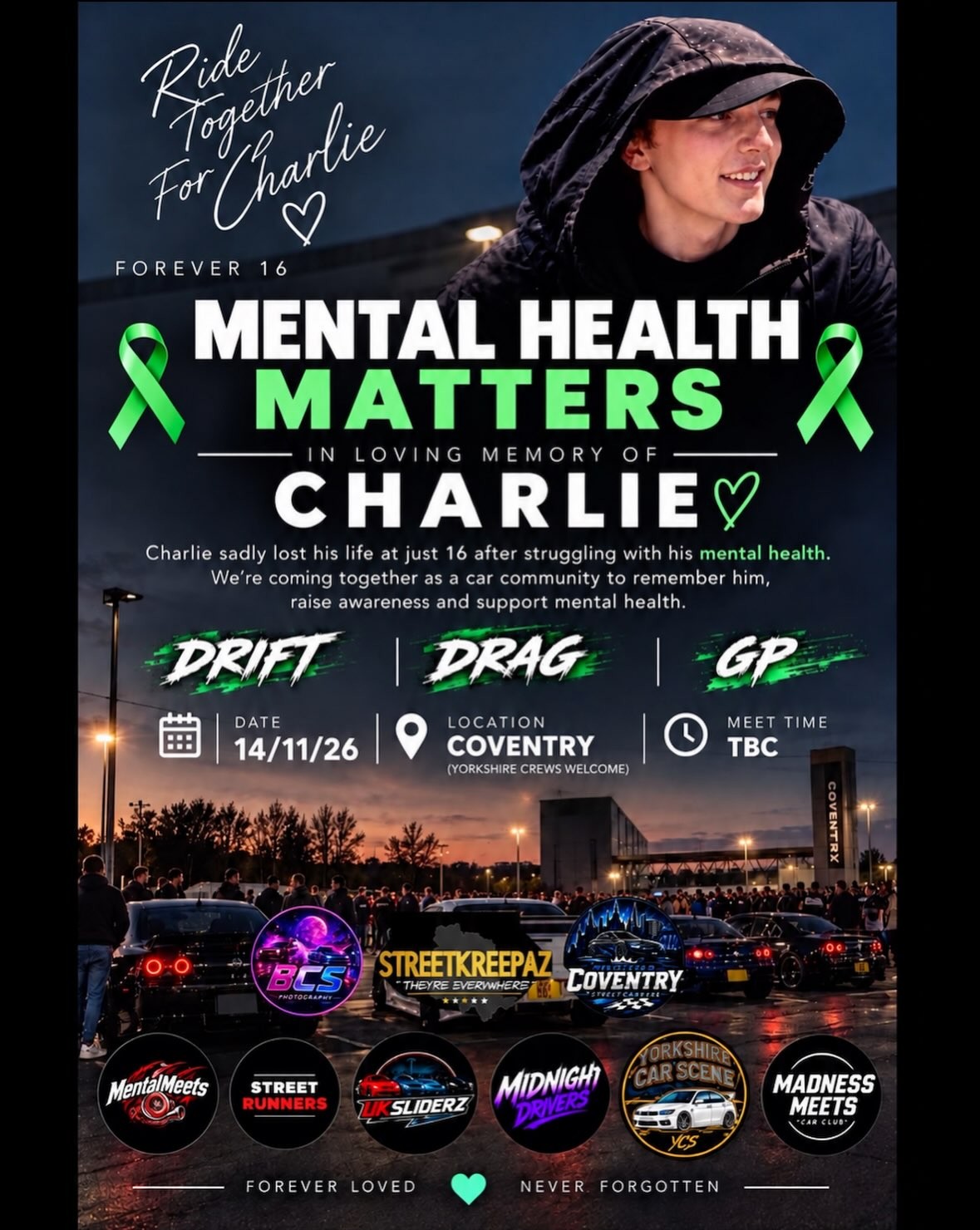Ride Together For Charlie — car meet in International on Saturday 14 November 2026