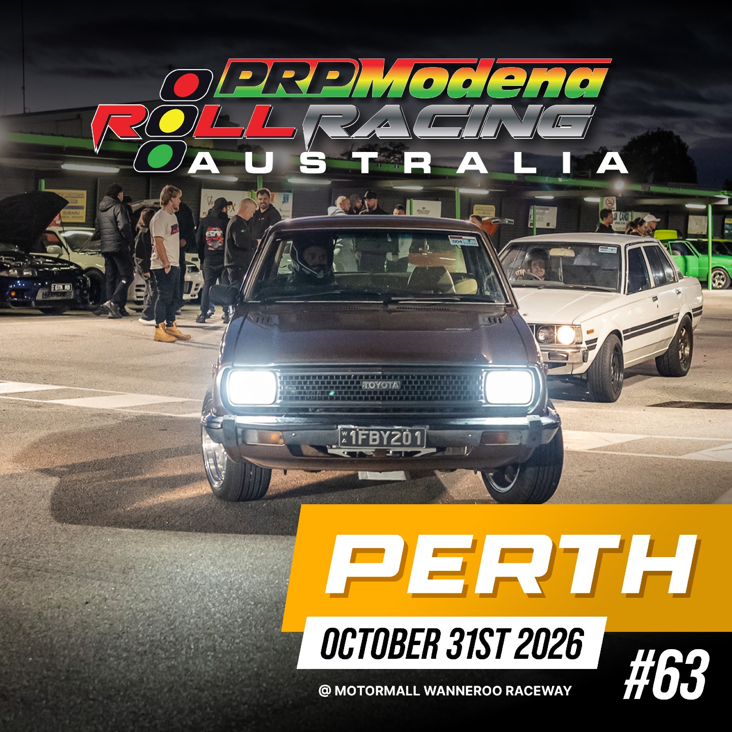 PRP Modena Roll Racing Perth #63 — JDM/Muscle track day in Perth, WA on Saturday 31 October 2026