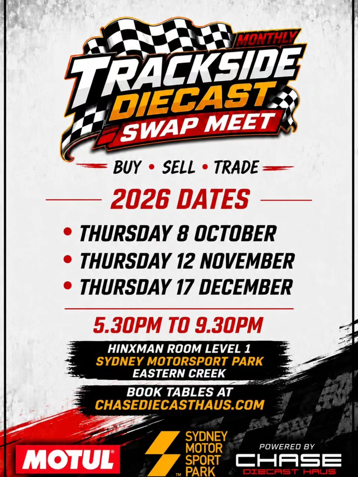 Trackside Diecast Swap Meet — JDM car meet in Sydney, NSW on Thursday 8 October 2026