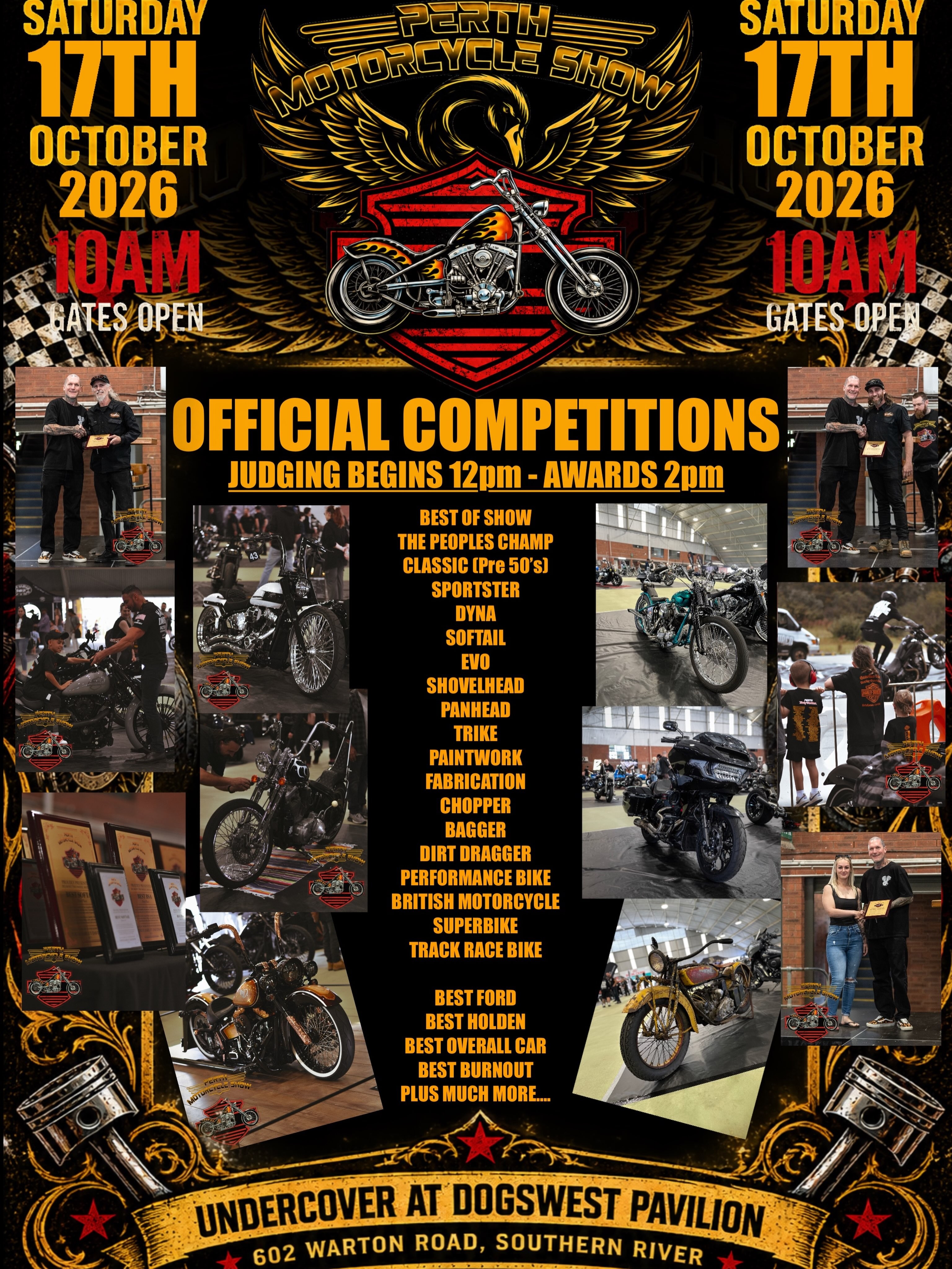 Perth Motorcycle Show 2026 — Classic/Muscle spectator event in Perth, WA on Saturday 17 October 2026