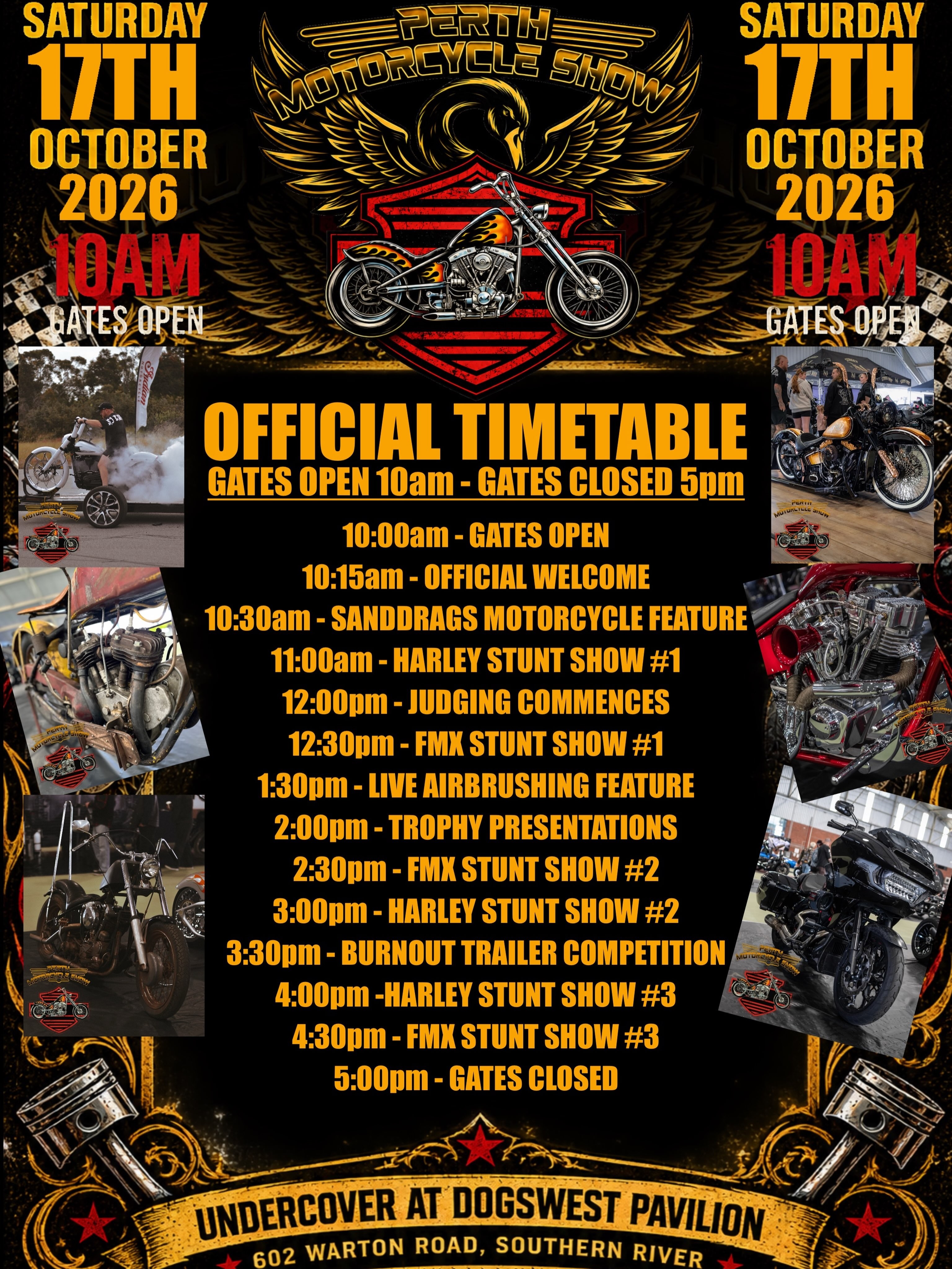 Perth Motorcycle Show 2026 — spectator event in Perth, WA on Saturday 17 October 2026