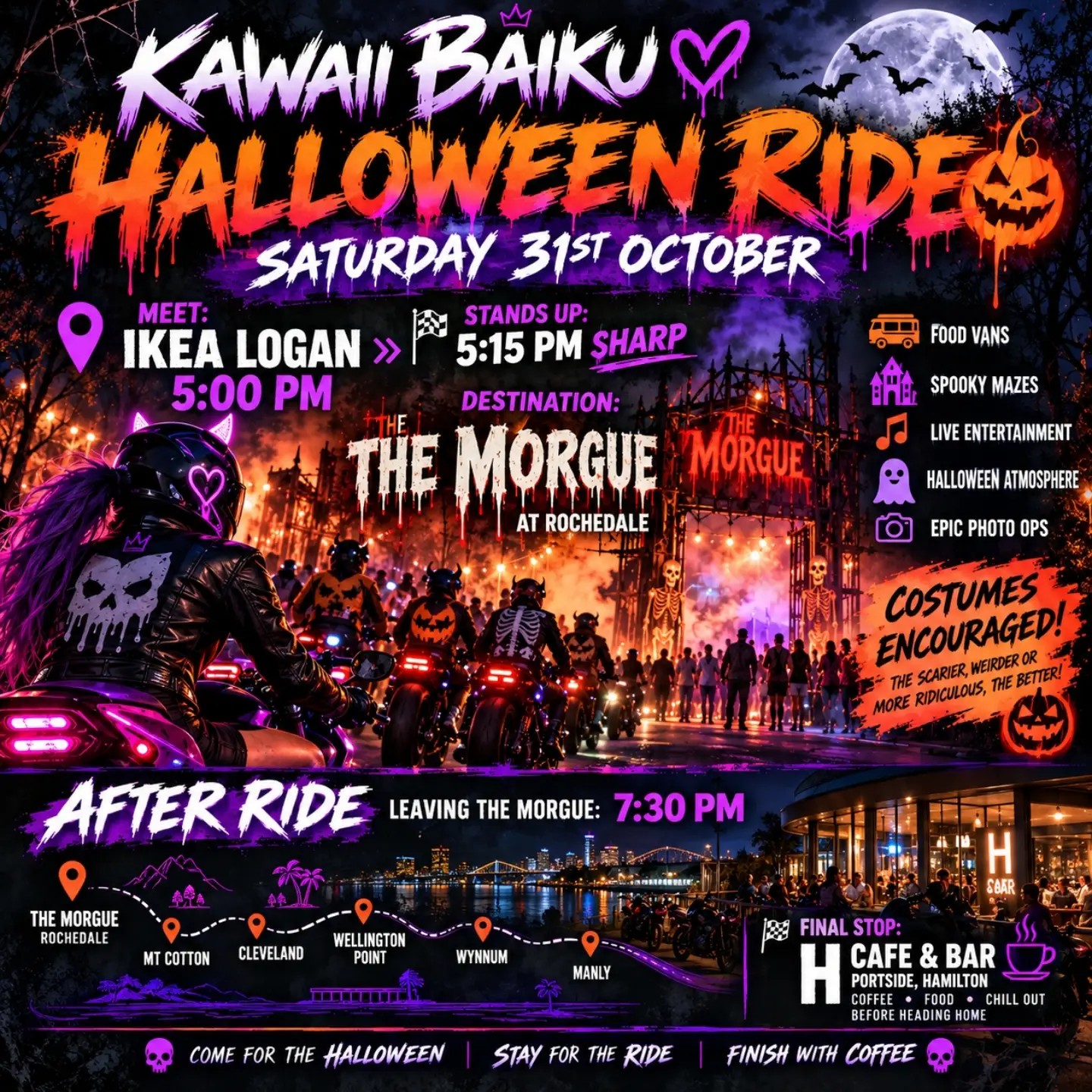 Kawaii Baiku Halloween Ride — JDM car meet in Brisbane, QLD on Saturday 31 October 2026