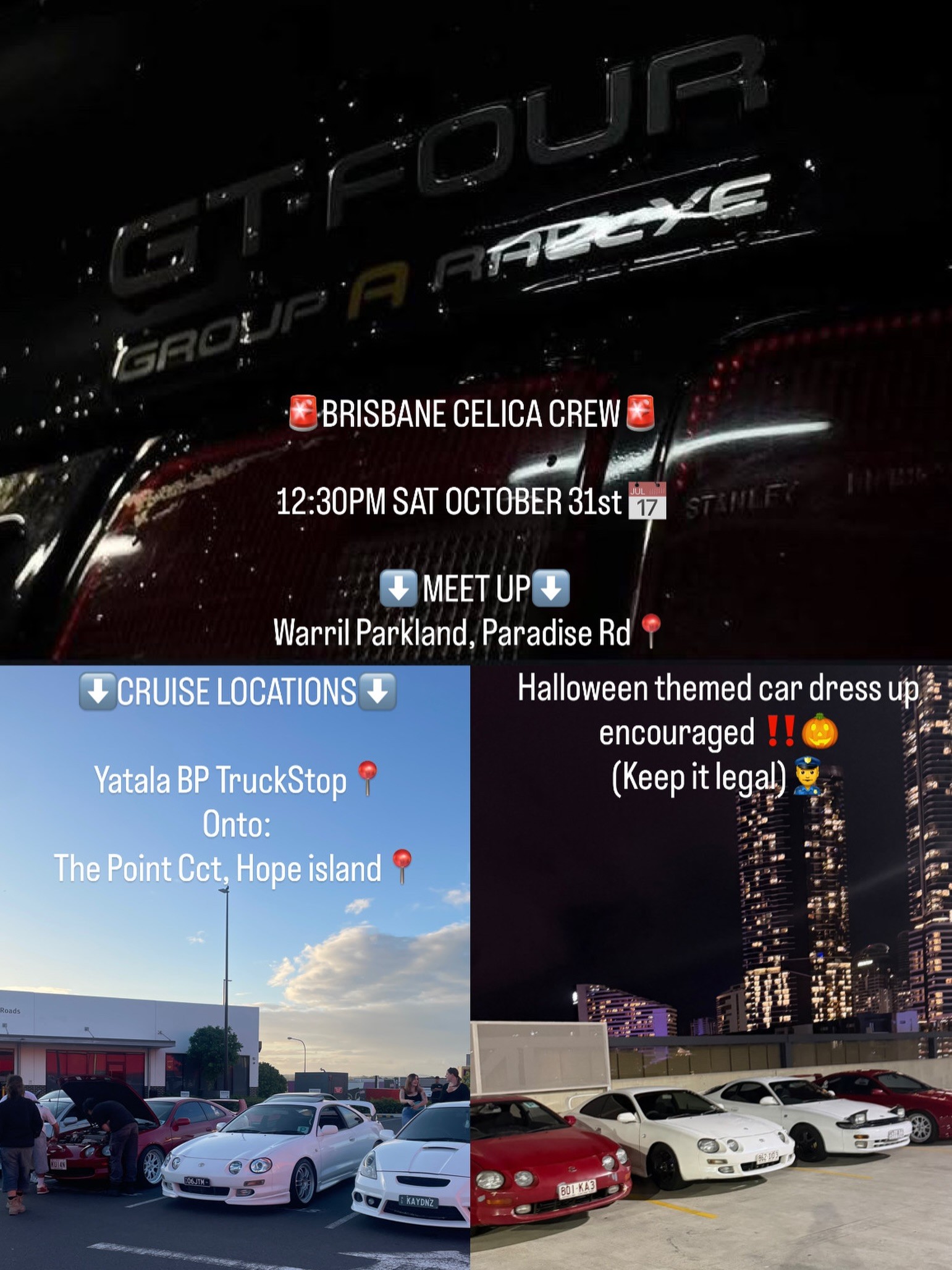 Brisbane Celica Crew Meet Up & Cruise — JDM car meet in Brisbane, QLD on Saturday 31 October 2026