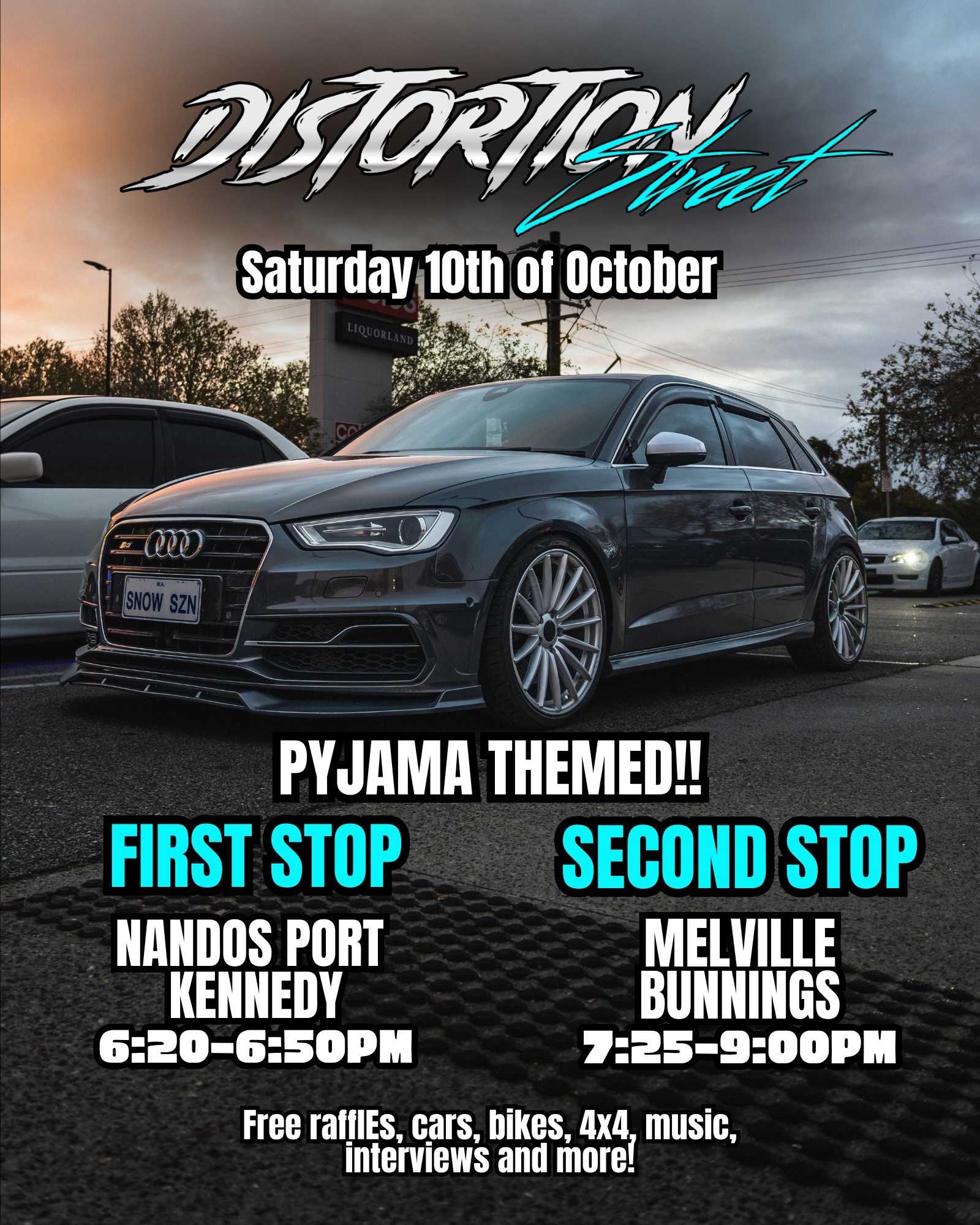 Distortion Street Pyjama Theme — 4x4 car meet in Perth, WA on Saturday 10 October 2026