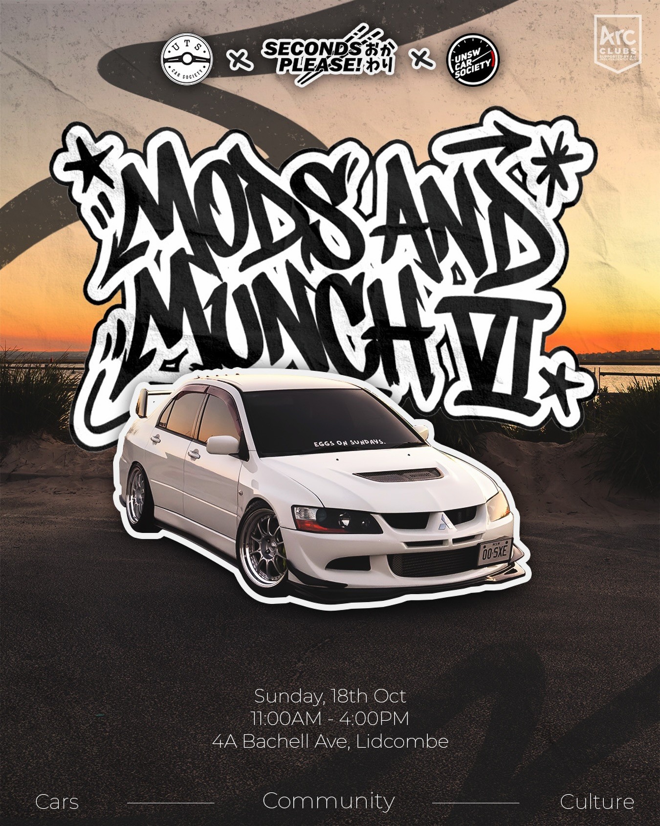 Mods and Munch VI — JDM car meet in Sydney, NSW on Sunday 18 October 2026