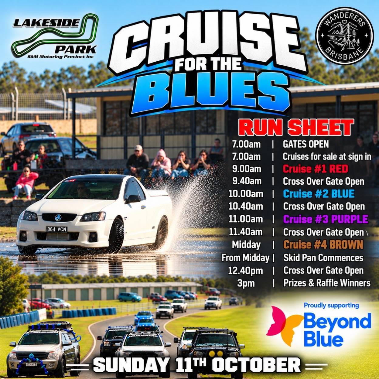 Cruise For The Blues — Muscle/4x4 car meet in Brisbane, QLD on Sunday 11 October 2026