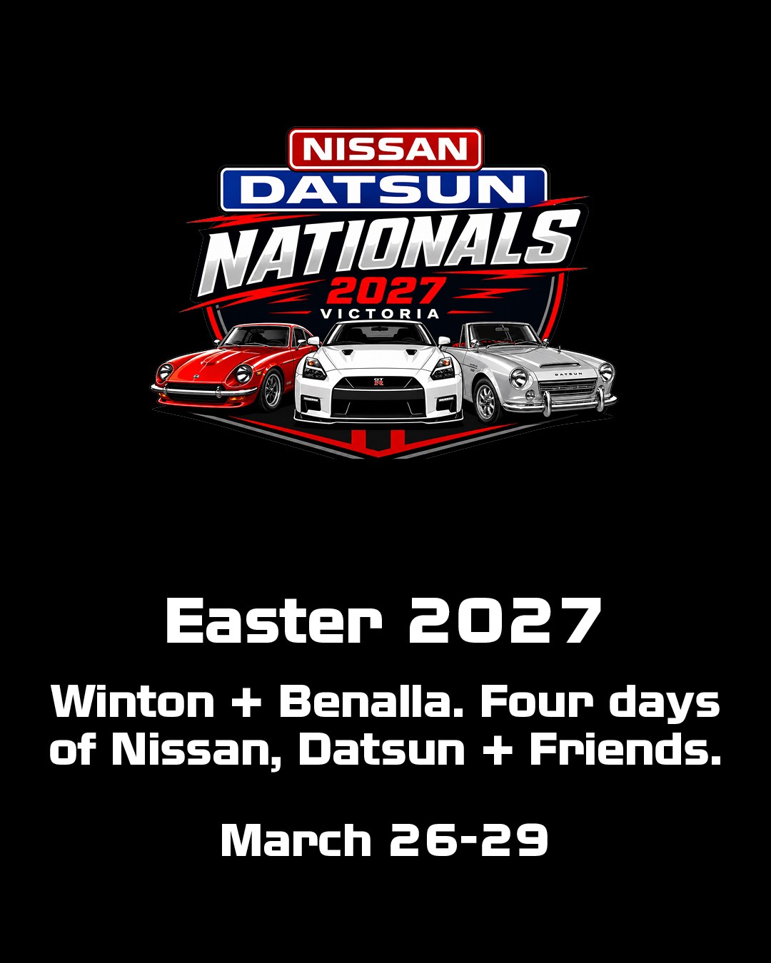Nissan Datsun Nationals 2027 — JDM/Classic spectator event in Melbourne, VIC on Friday 26 March 2027